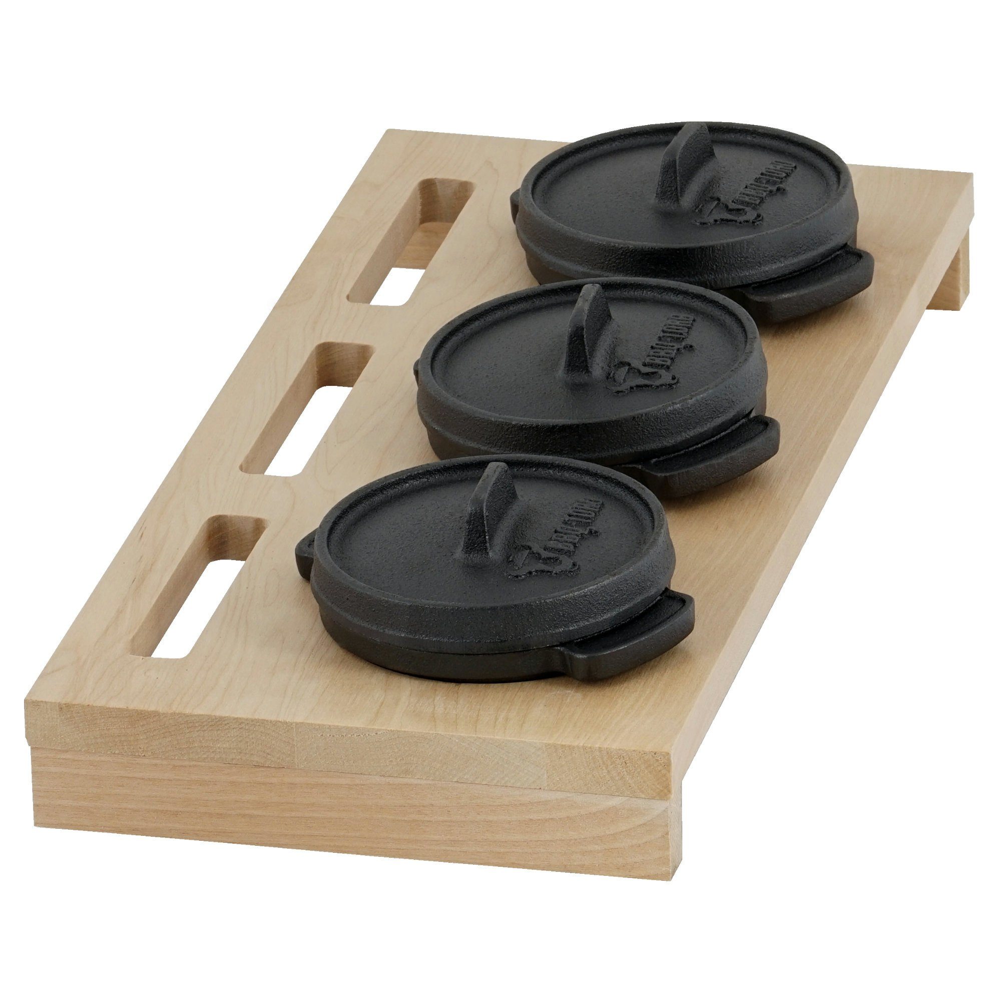 Gusseis, BBQ-Toro BBQ-Toro x Serviertopf Set Oven Gusseisen (Set) cm, 3 11 Mini Dutch Holzunterlage, Ø mit