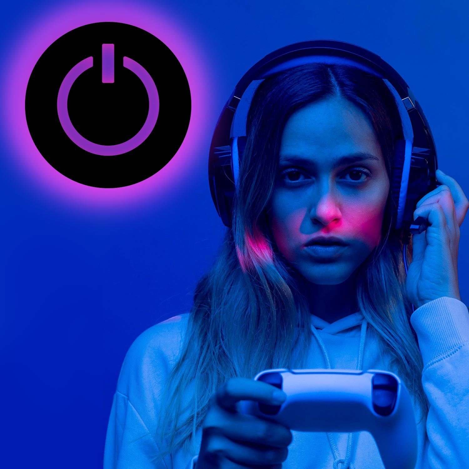 Namofactur LED Dekolicht Gamer Lampe Power ON Button Zocker Deko Licht, Com günstig online kaufen