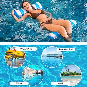 XDeer Badeinsel Luftmatratze Pool Wasserhängematte 4-in-1 Pool Zubehör, Aufblasbares Schwimmbett Aufblasbare Hängematte Pool Spielzeug