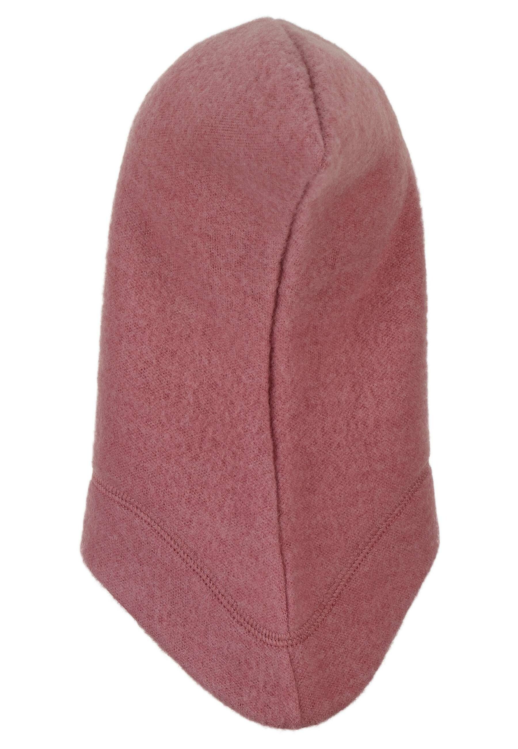 den Schalmütze aus Schirmmütze aus Sommerhut Sterntaler® Klettverschluss Sonnenschutz für UV-Popeline Kindermütze idealer Sommer) rosafarbig mit Merinowolle (1-St.,