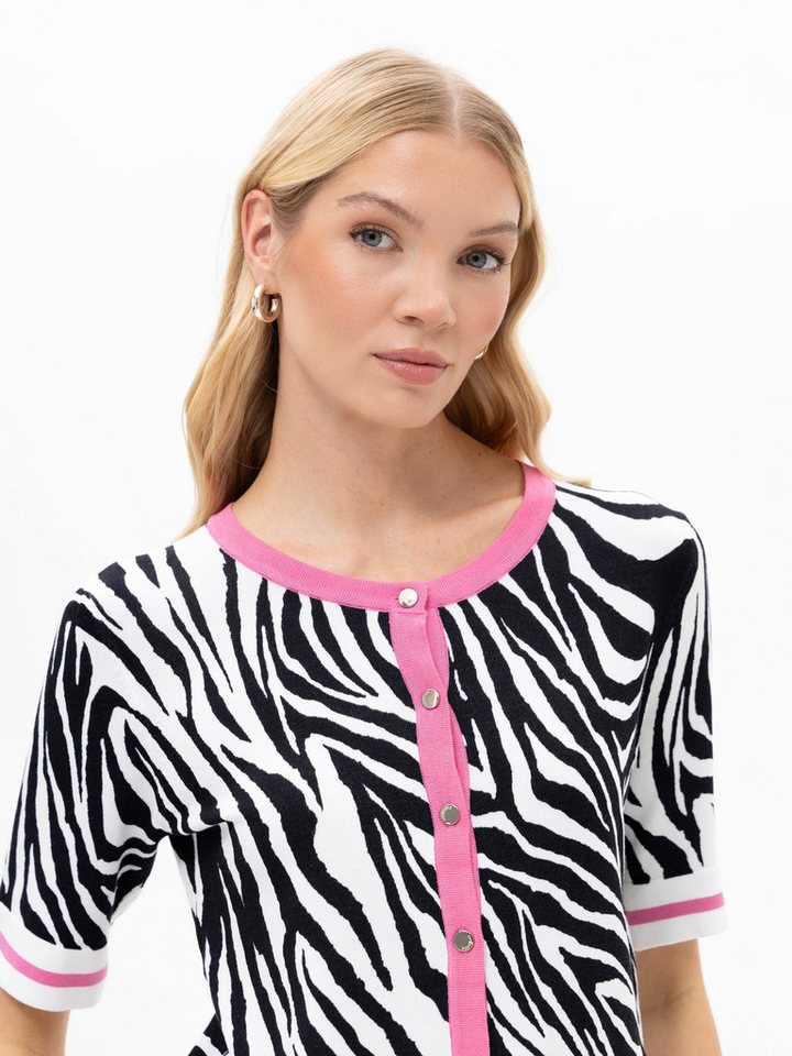 Passioni Cardigan mit pinker Knopfleiste pinke Knopfleiste