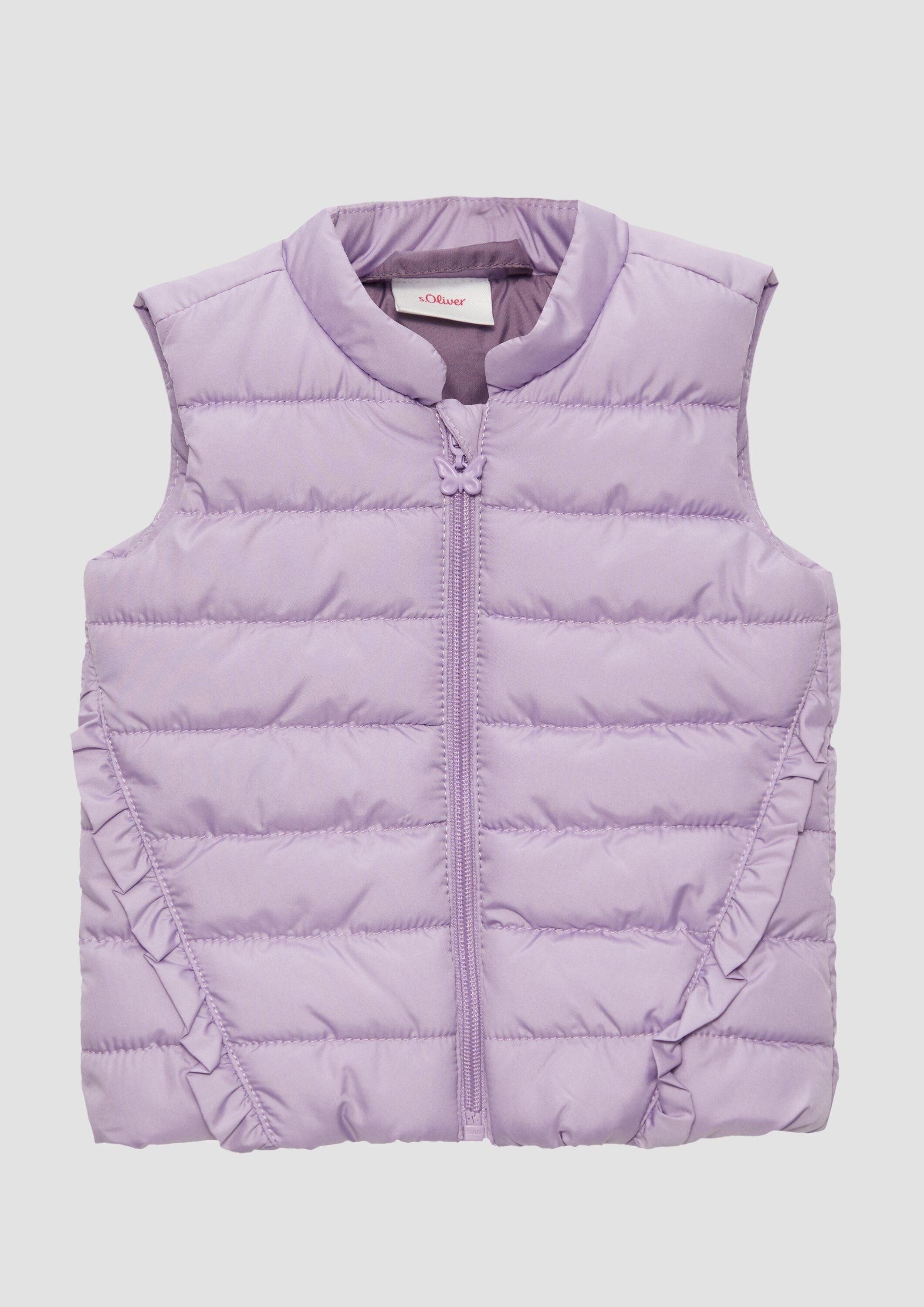 s.Oliver Outdoorjacke Outdoor-Weste Stepp-Weste mit Rüschen