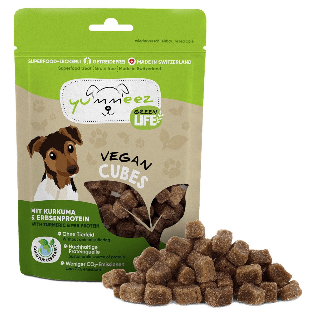 Yummeez Green Life Vegan Cubes 100 g, für: Hund