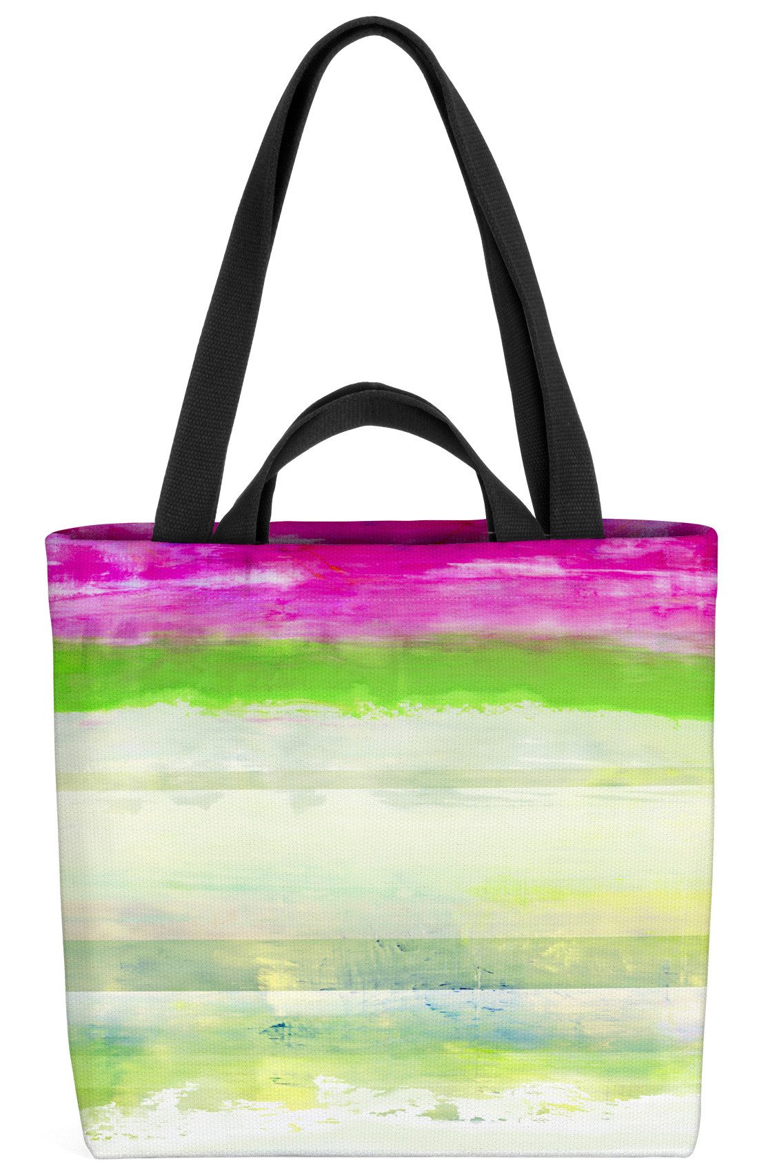 VOID Shopper Einkaufstasche, Streifen Wasserfarben Batik Aquarell gestreift Streifen Farben bunt
