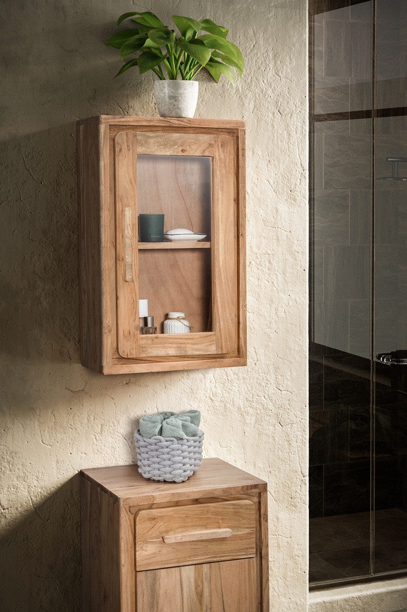 Main Möbel Hängeschrank Badoberschrank 44x70cm 'Pure' Akazie massiv