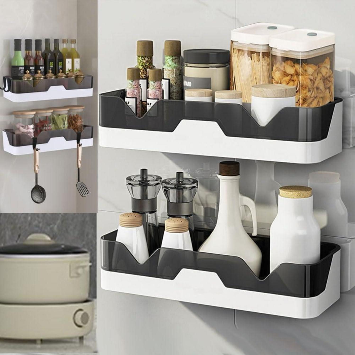 LuxusKollektion Duschregal 2er Set Badezimmer Regal Ohne Bohren Duschregal Wandmontage – Bild 2 von 5