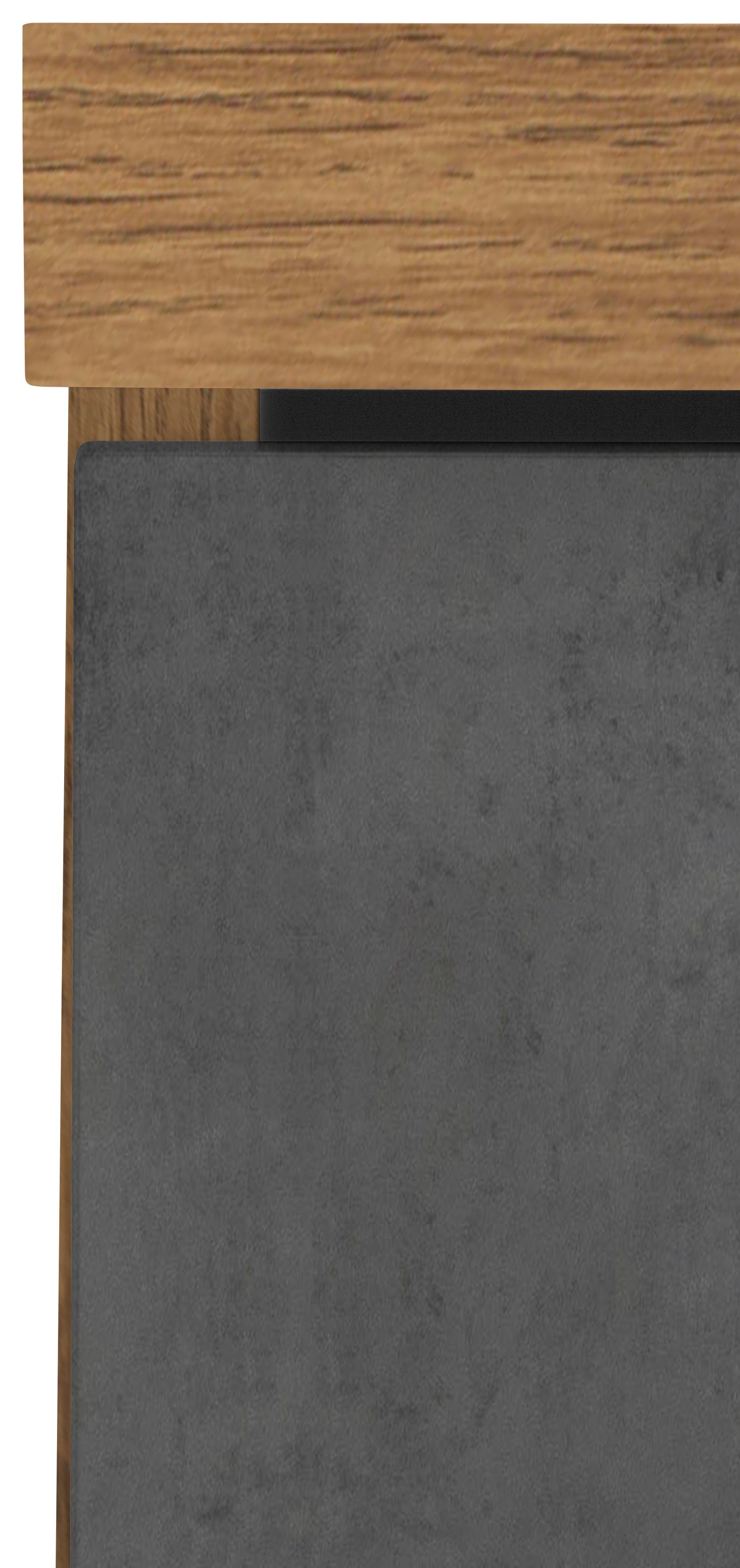 Samos wotaneichefarben breit MÖBEL Seitenschrank Oxid/wotaneichefarben 50 | cm beton HELD