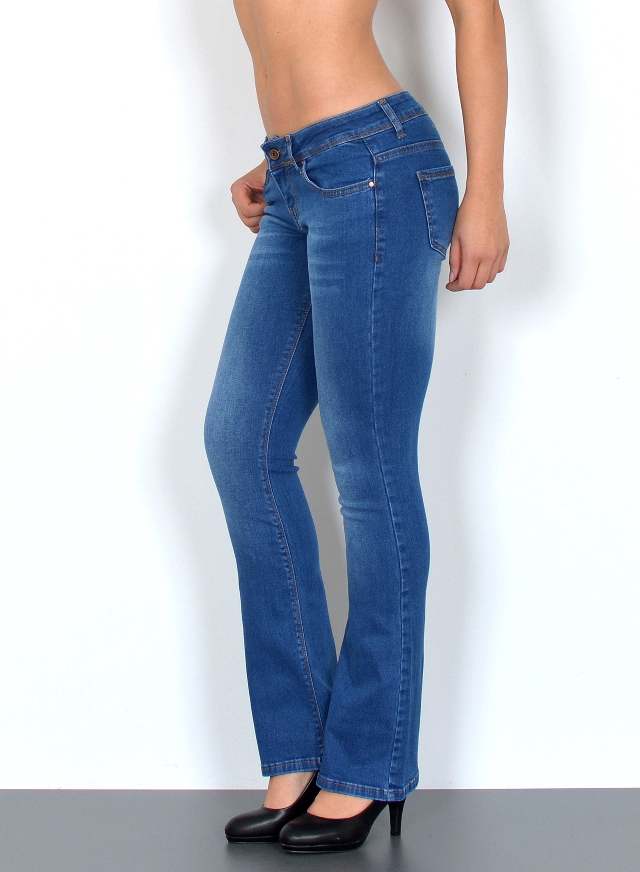 ESRA Bootcut-Jeans Low Waist Jeans Damen Bootcut Stretch Flared Jeans Wide Leg Jeans B2 Bootcut Jeans Damen Schlaghose weites Bein Flared Jeans Schlag Jeans – Bild 4 von 5