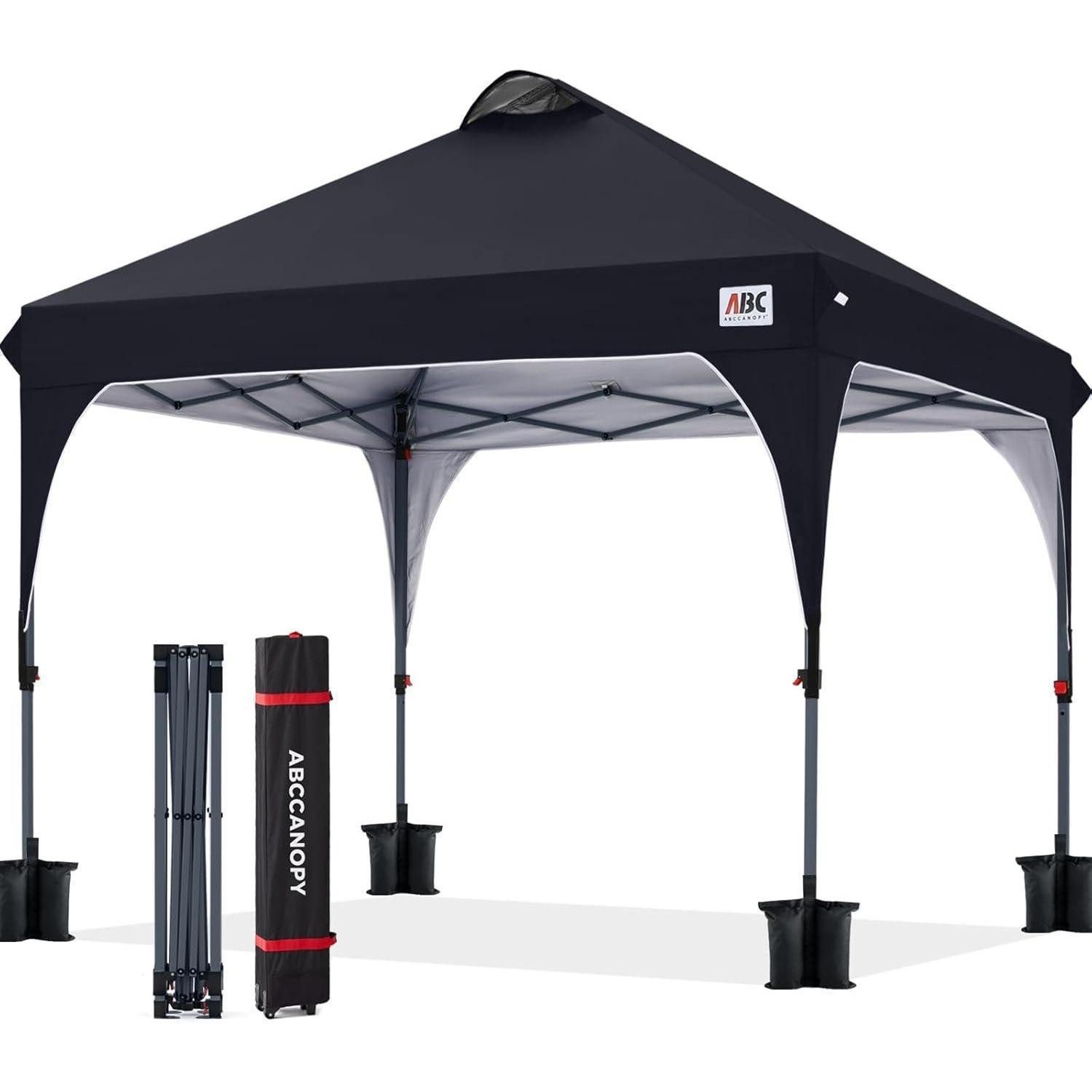 LuxusKollektion Faltpavillon Pavillon 2.5x2.5M wasserdicht PopUp Sonnenschutz 2,4X2,4M Schwarz