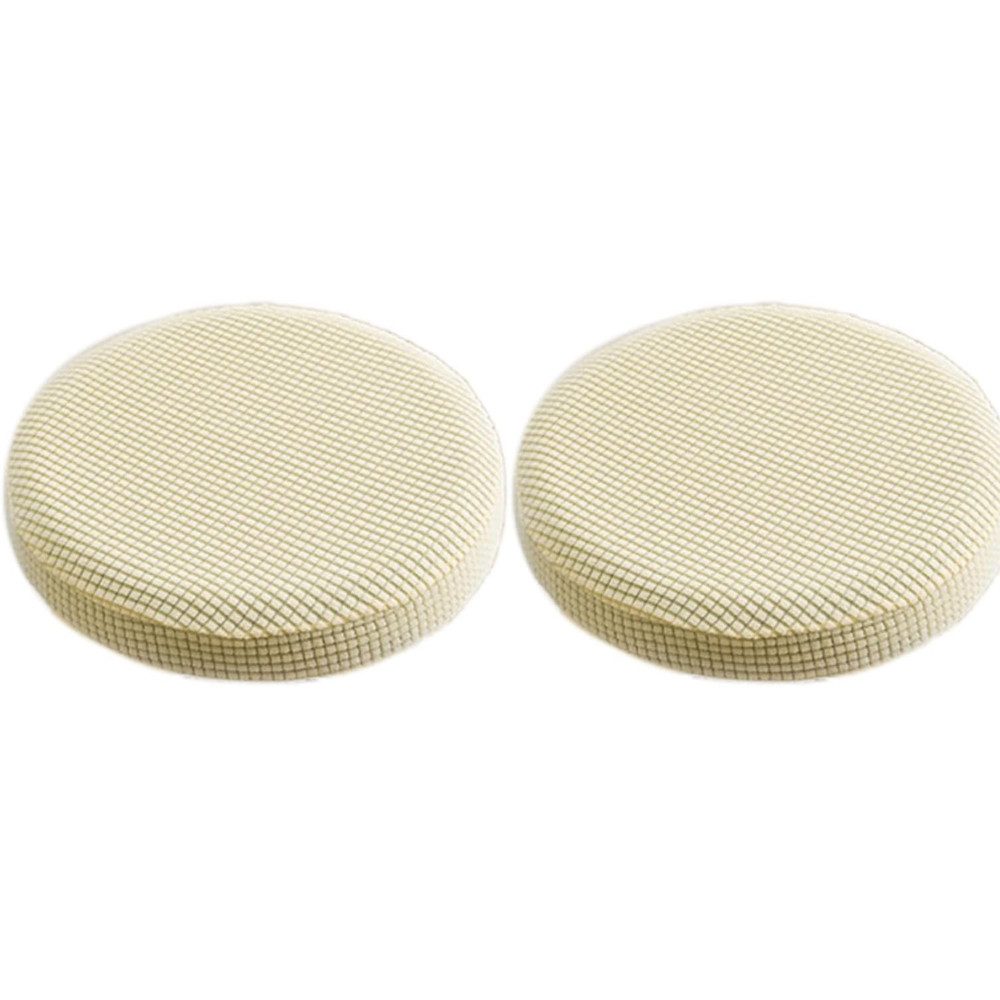 Agger Stuhlhusse 2 Stück Hocker Bezug Rund Luxuriöser Stoff, Durchmesser 30-40cm, Rund Dehnbar Knitterfrei Waschbar Staubdicht Hocker Bezug