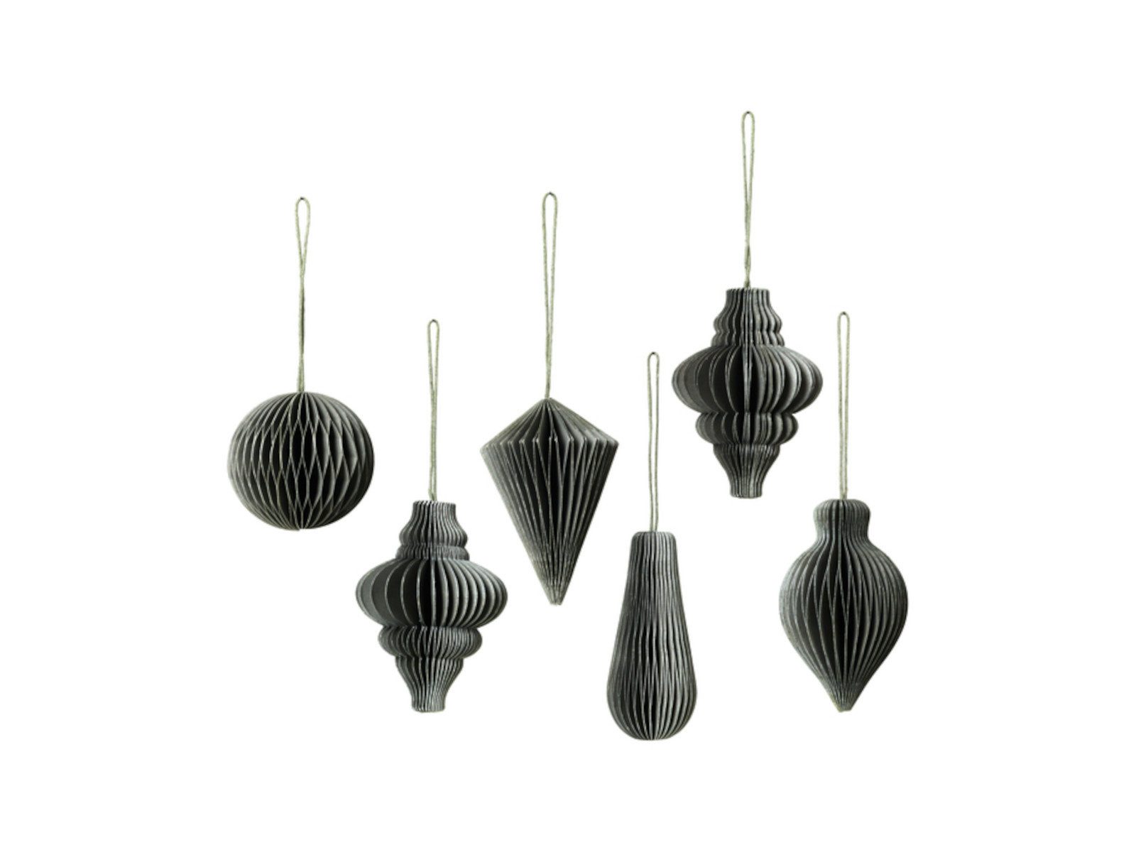 Broste Copenhagen Dekohänger Copenhagen CHRISTMAS MIX Papierhänger thyme Set6, Christmas Mix Christbaumschmuck