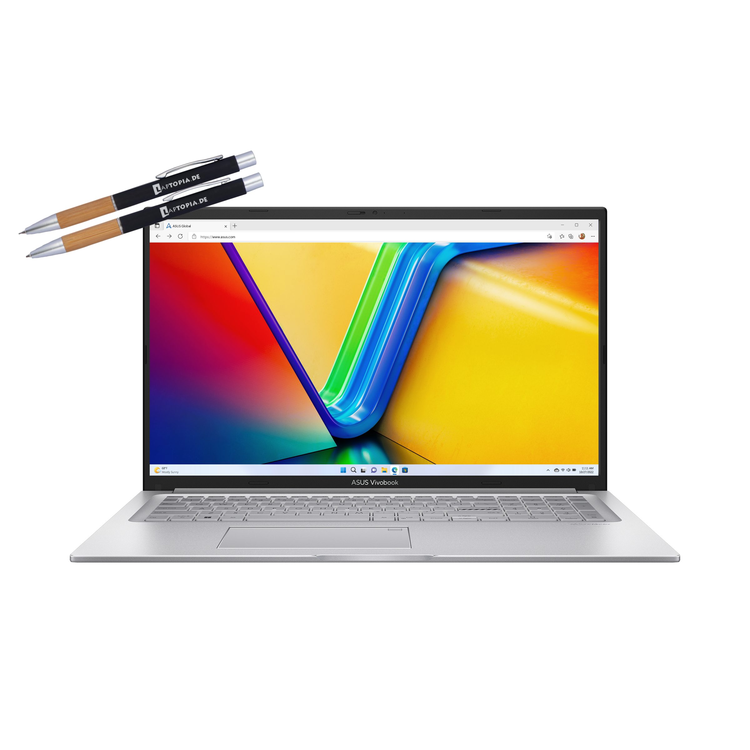 Asus VivoBook X170, 32GB RAM, Notebook (44,00 cm/17.3 Zoll, Intel Core i7  1255U, Iris Xe, 500 GB SSD, Tastaturbeleuchtung, Windows 11 Pro, MS Office  2021 Pro Dauerlizenz)