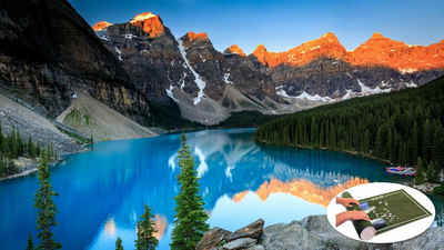 Euro Toys Europe Puzzle Puzzle inkl. Matte - Moraine Lake Sunset (1000 Teile), 1000 Puzzleteile