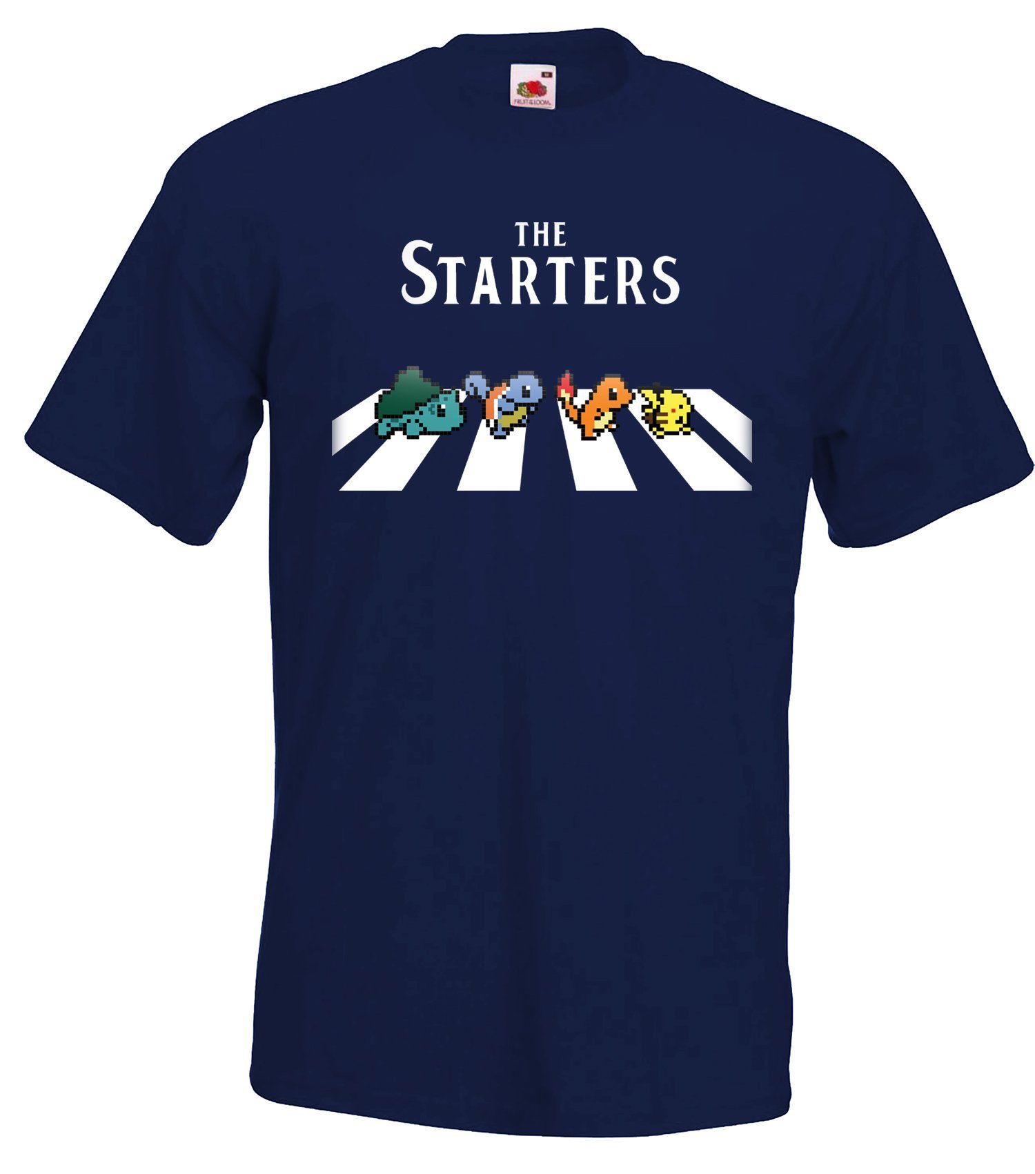Starters Shirt mit trendigem Designz Navyblau T-Shirt Frontaufdruck Herren Youth