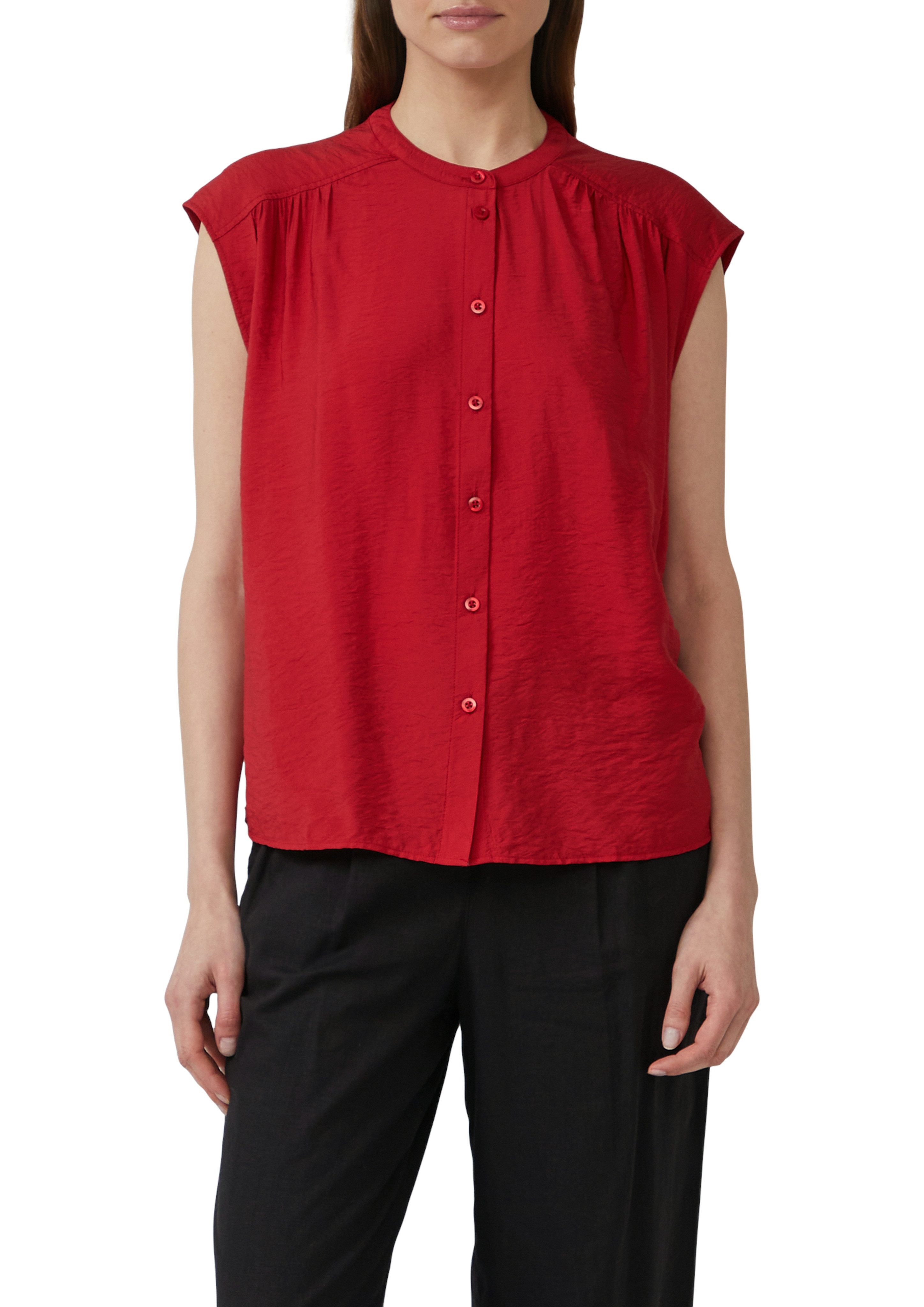 s.Oliver Kurzarmbluse mit Raffung günstig online kaufen