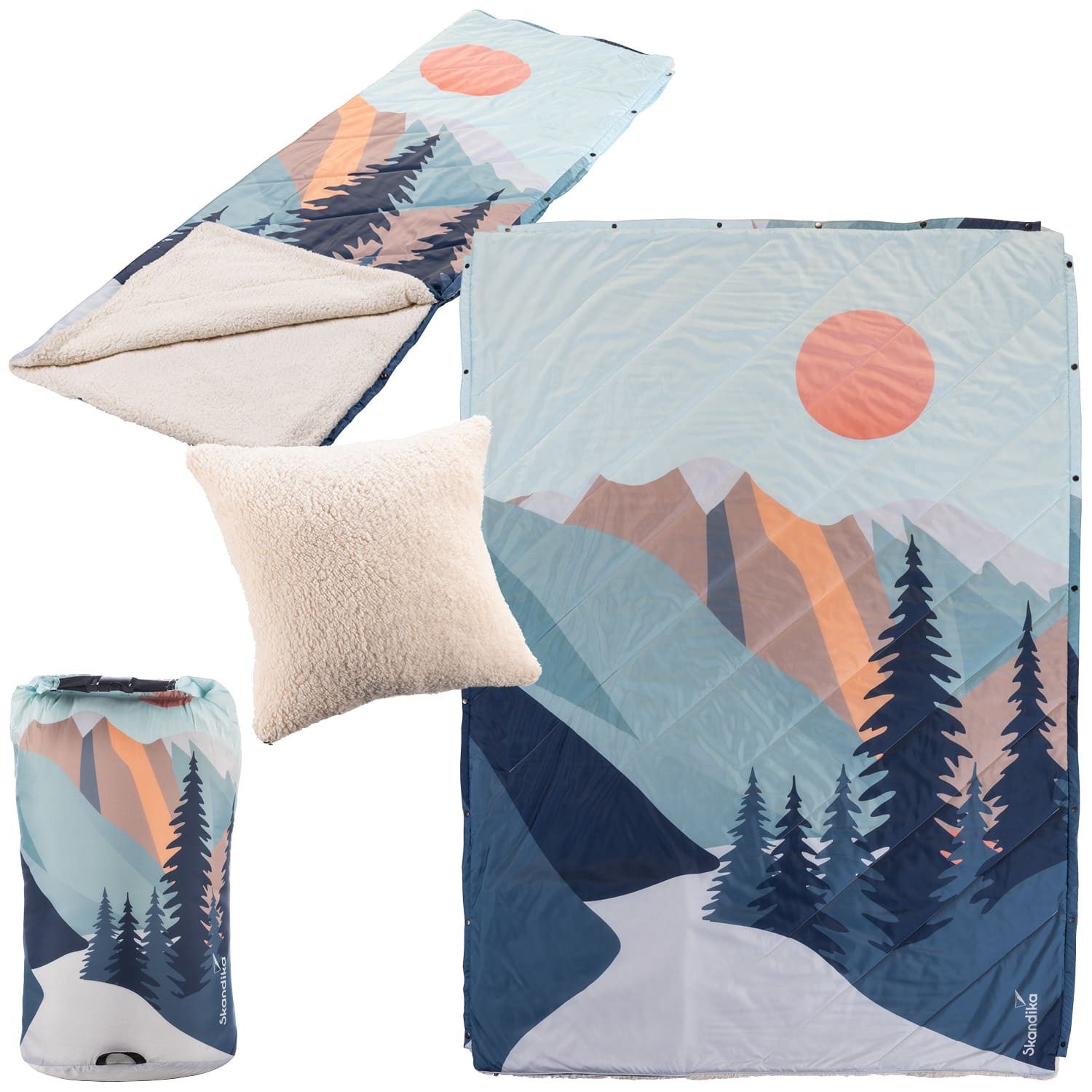 Skandika Deckenschlafsack Campingdecke Liva, 4-in-1, Outdoor Decke, 200x135 günstig online kaufen