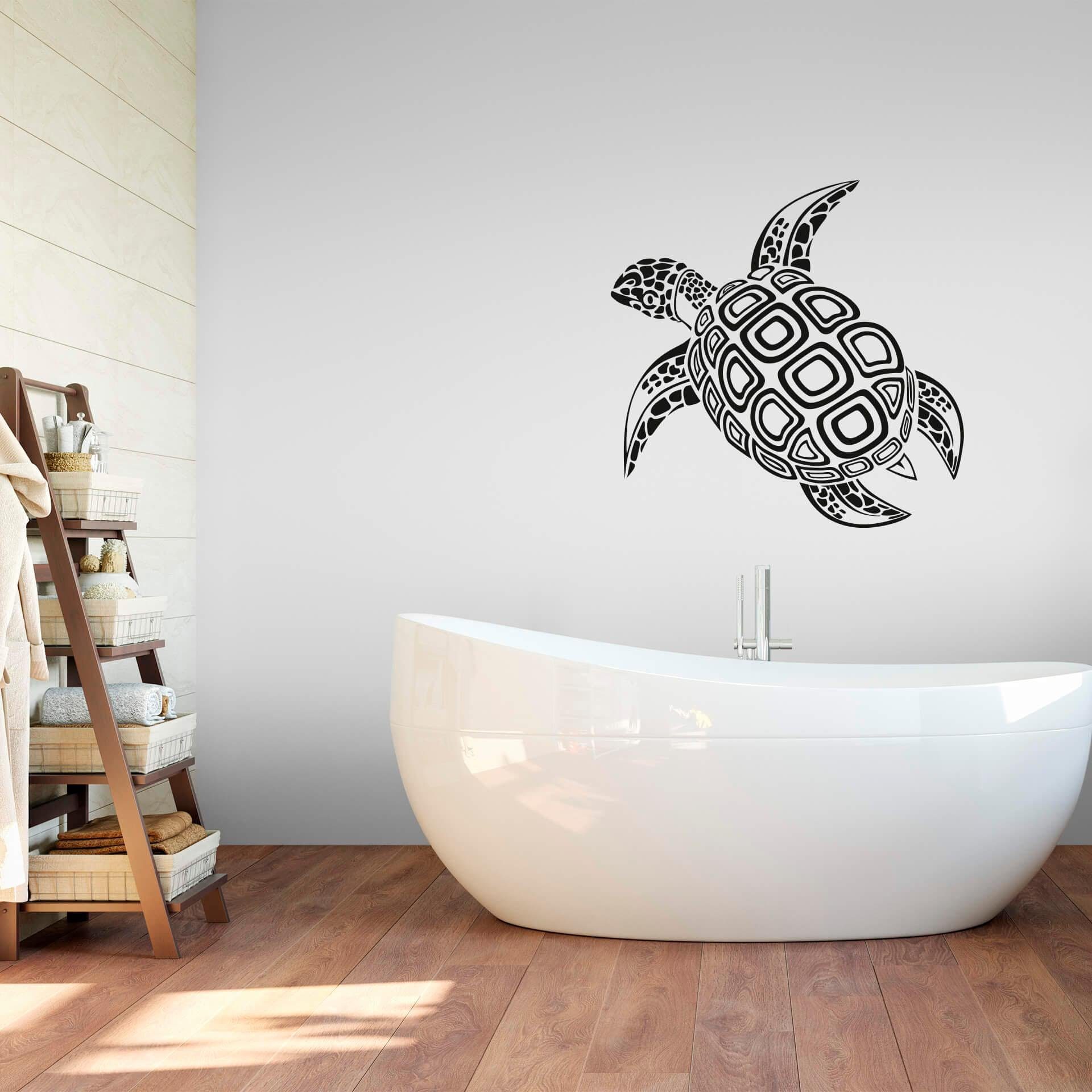 schwarz Wandtattoo Wall-Art Schildkröte
