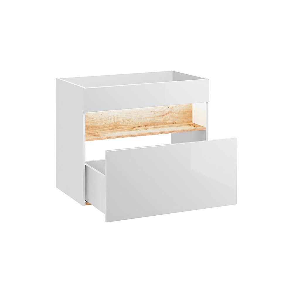 Lomadox Waschbeckenschrank BERMUDA-56 in weiß-Hochglanz B/H/T günstig online kaufen