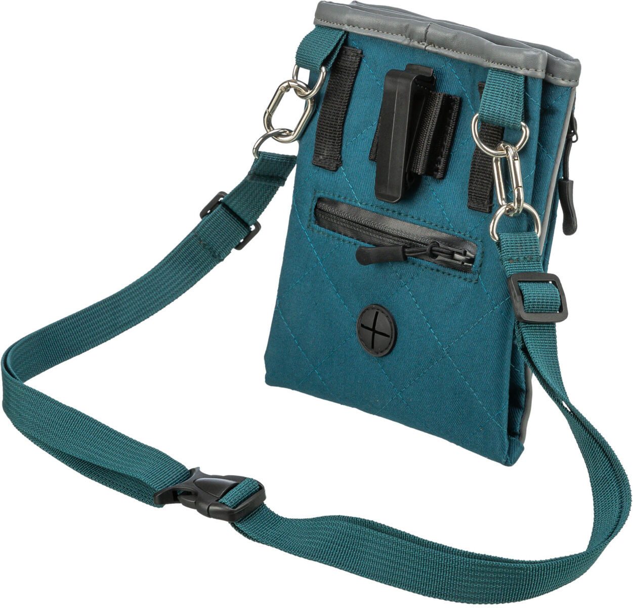 TRIXIE Leckerlibeutel Snack-Tasche Twin - petrol - 15 × 18 × 2,5 cm