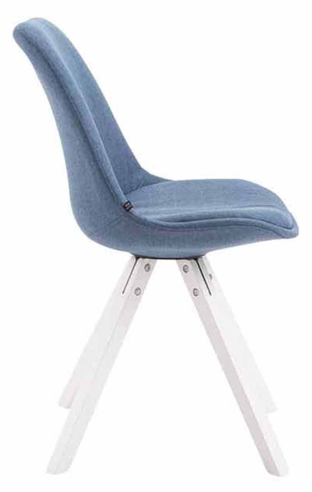 (Küchenstuhl Esszimmerstuhl Buchenholz Toulon St), - - hochwertig Wohnzimmerstuhl, - gepolsterter Sitzfläche: Besucherstuhl - mit blau weiß Stoff 4 Konferenzstuhl Gestell: TPFLiving Sitzfläche