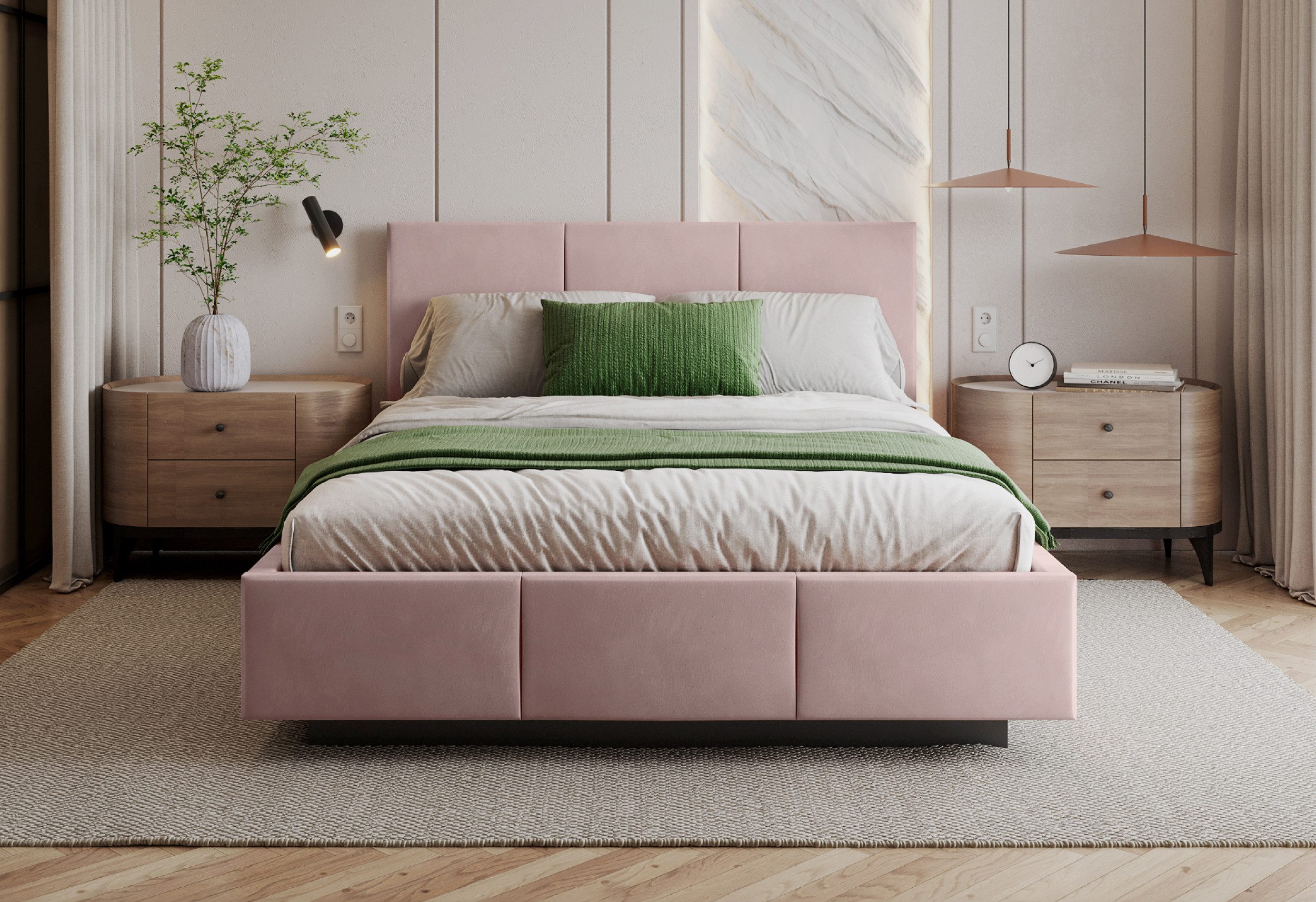 FDM Polsterbett ALMADA modern mit Bettkasten MADE IN EU - mit Trinity Velours Bezug (verfügbar 90x200 120x200 140x200 160x200 180x200cm, Bettrahmen, Bett, mit großen gepolsterten Kopfteil, mit Bettkasten zum aufklappen), Hebbarer Metallrahmen, Bettkasten, mit/ohne Matratze