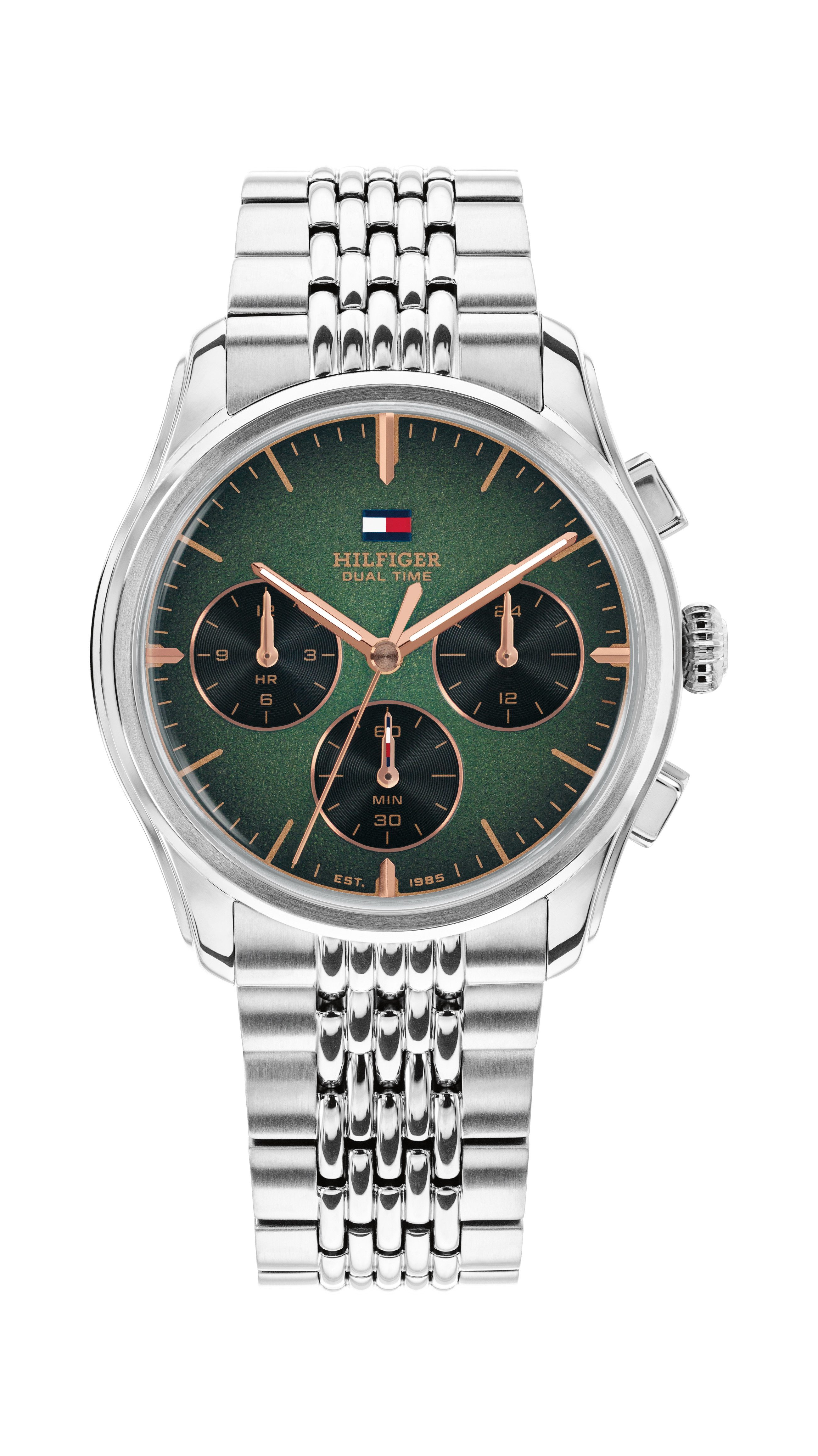 Tommy Hilfiger Multifunktionsuhr BRYANT 1710813, Quarzuhr, Armbanduhr, Damenuhr, Herrenuhr, Edelstahlarmband, analog