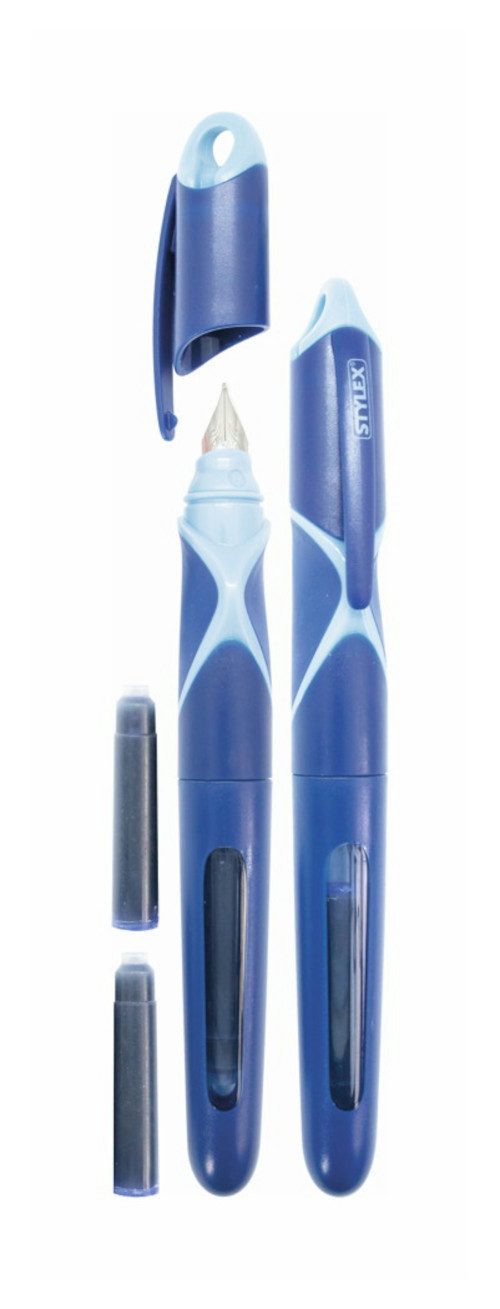 Stylex Schreibwaren Füllhalter Patronen-Füllhalter / Füller incl. 2 Tintenpatronen / Farbe: dunkelbla