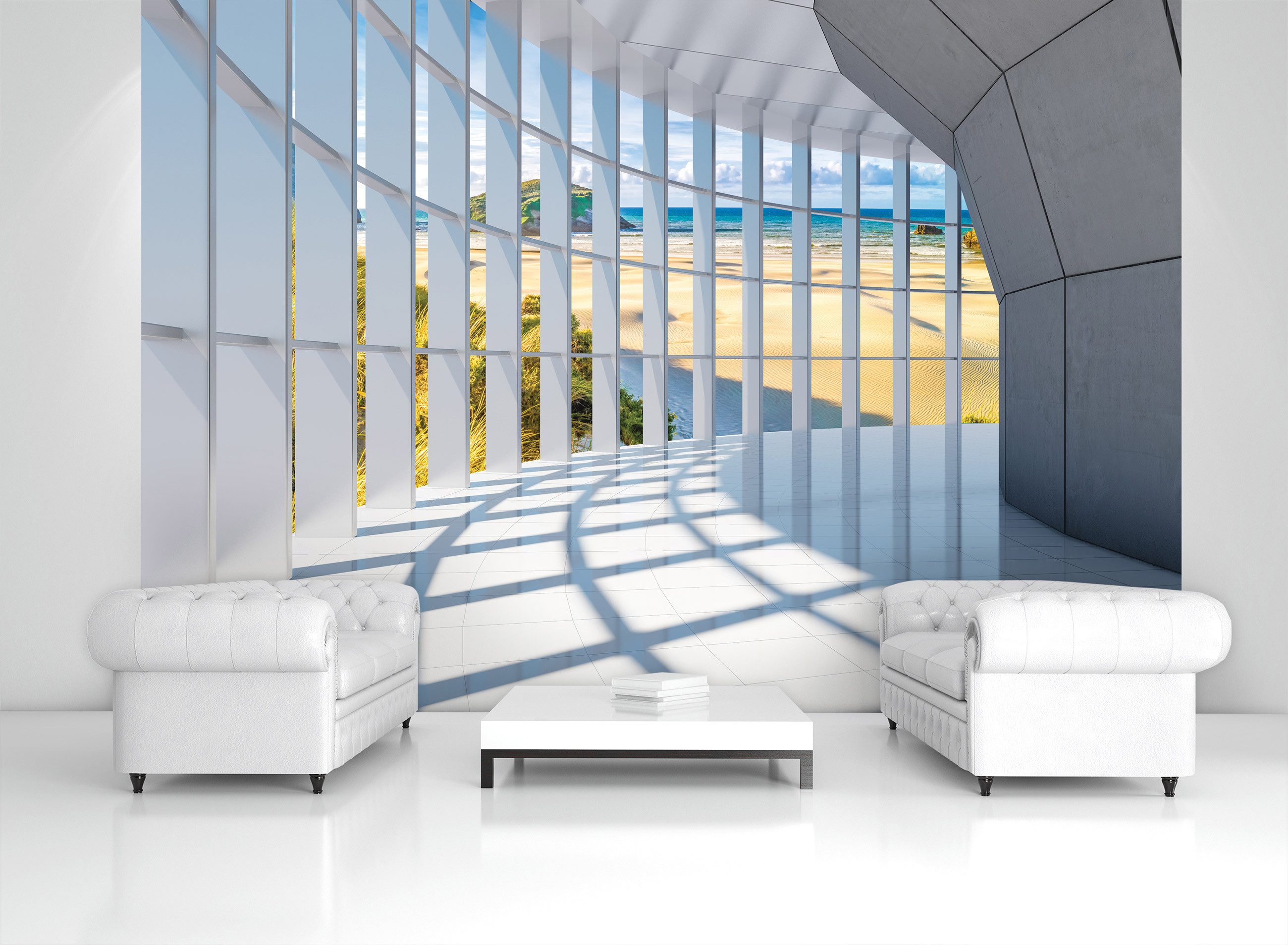 Wallarena Fototapete Meer - Mehrfarbig - Modern - Vlies - Wohnzimmer, glatt, 152x104cm