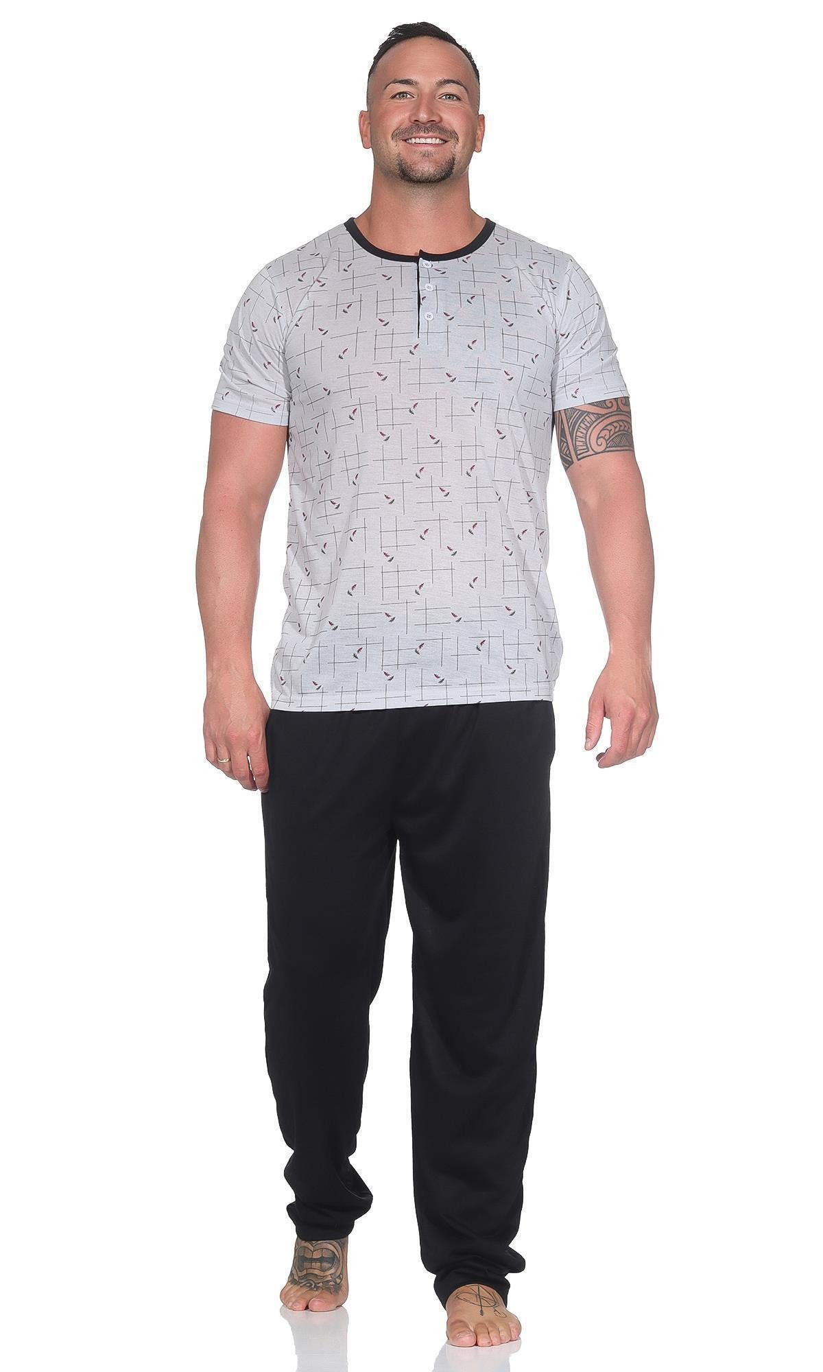 EloModa Pyjama Herren Pyjama Set kurzarm & lange Hose – Schlafanzug Baumwol günstig online kaufen