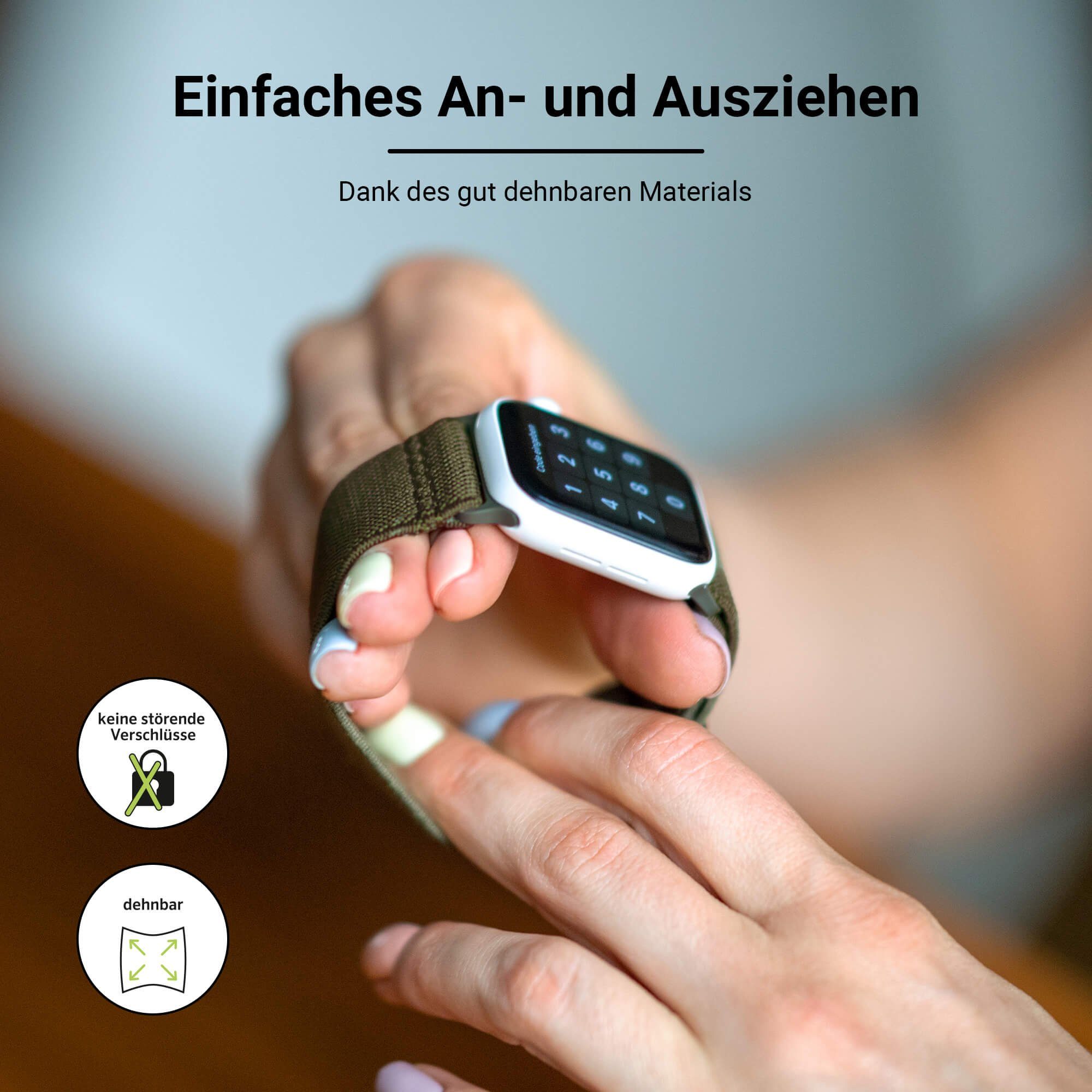 (44mm), 9-7 2 & Apple Rosa, (42mm) Uhrenarmband Adapter, Artwizz SE Ultra Watch / mit 6-4 WatchBand (49mm), Textil 3-1 Flex, Smartwatch-Armband (45mm),