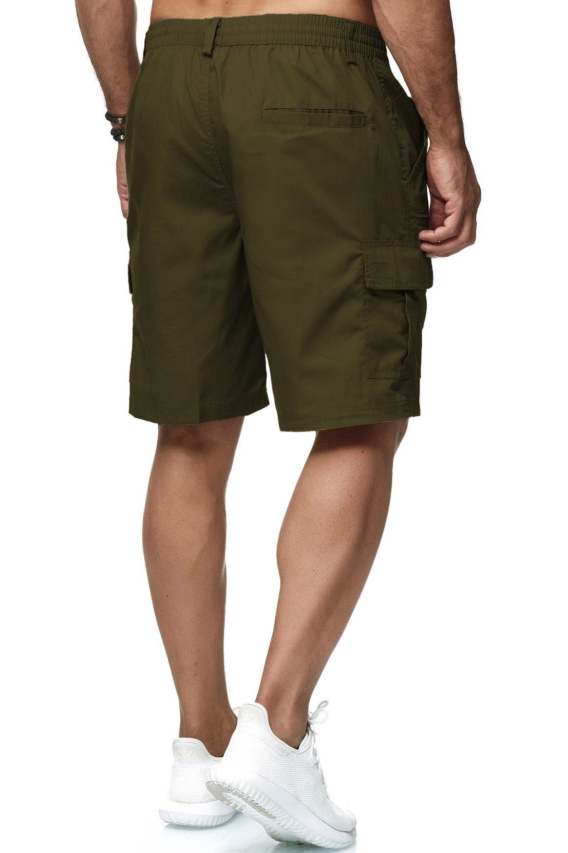 Egomaxx Cargoshorts Cargo Shorts (1-tlg) Kurze 2808 Stoff Hose Schlupfhose Leichter Olive in