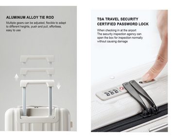 Hanke Hartschalen-Trolley Handgepäckkoffer mit Laptopfach, TSA Premium Polycarbonat, grau