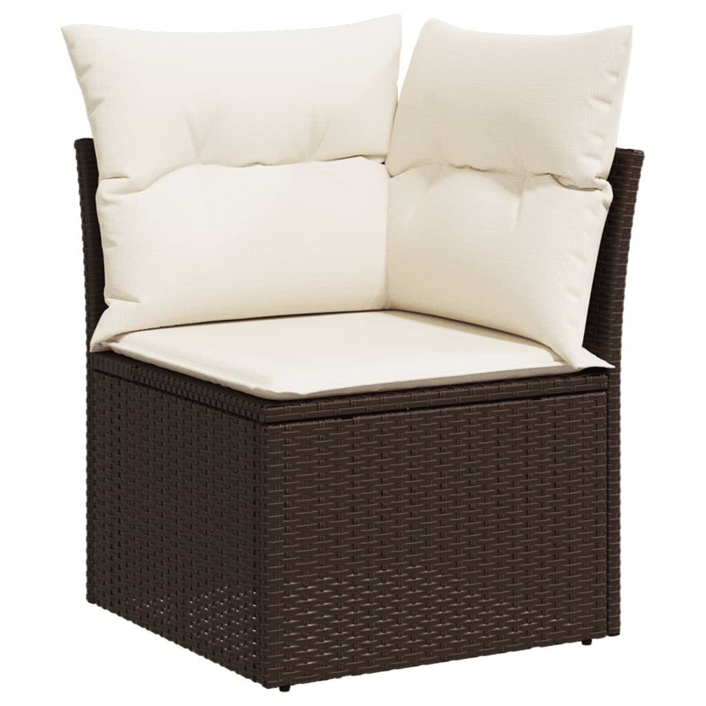 vidaXL Loungesofa Garten-Ecksofa mit Kissen Braun günstig online kaufen