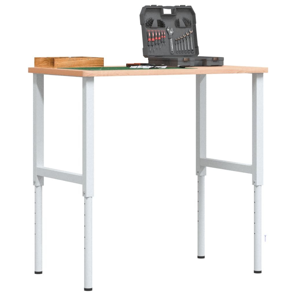 vidaXL Werkbank Werkbank 100x60x(71,5-98) cm Massivholz Buche Rechteckig, (1-tlg)