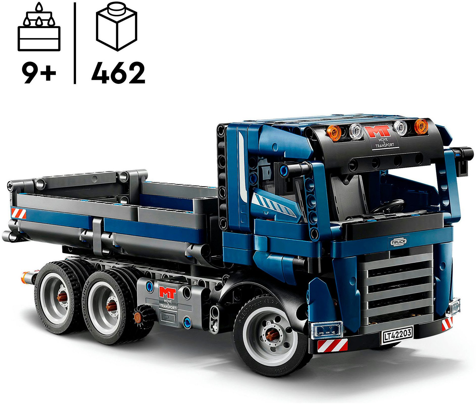 LEGO® Kipplaster (42203), LEGO® Technic Konstruktionsspielsteine, (462 St), Made in Europe