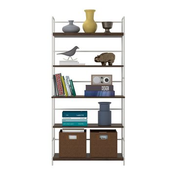 loft24 Bücherregal Webster, Standregal, Metallgestell, 5 Fächer, Höhe 152 cm