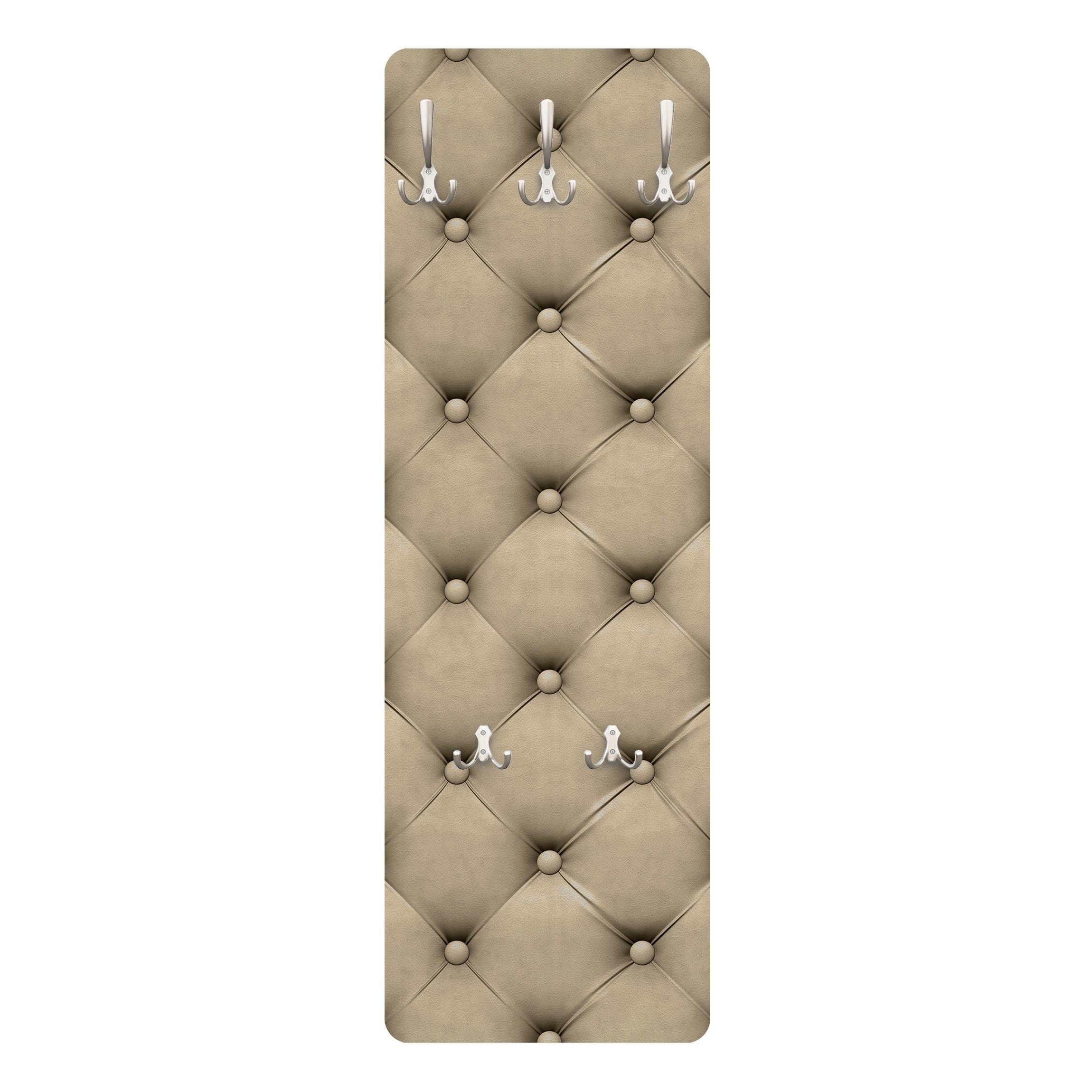 Bilderdepot24 Шкафыpaneel Design Muster Polster Beige (ausgefallenes Flur Wandpaneel mit Крючки гардеробные Kleiderhaken hängend), moderne Wandgarderobe - Flurgarderobe im schmalen Hakenpaneel Design