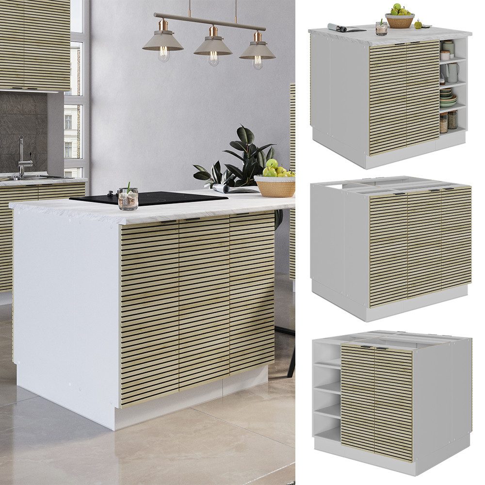 Vicco Unterschrank Fame-Line, Eiche Paneel/Weiß, 90 günstig online kaufen