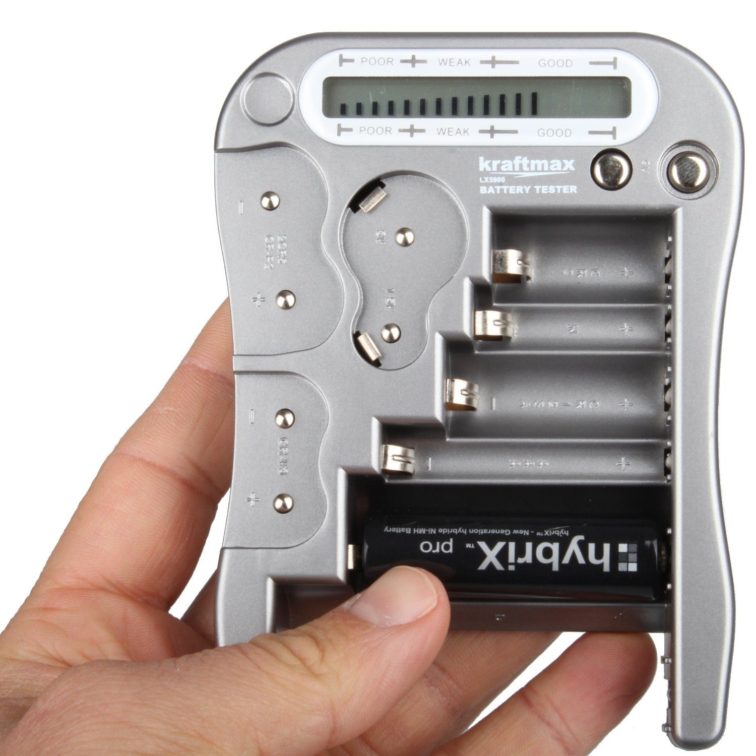 kraftmax Batterietester Batterietester V2 Professional - Universal Batterie und Akku Testgerät, (1 St)