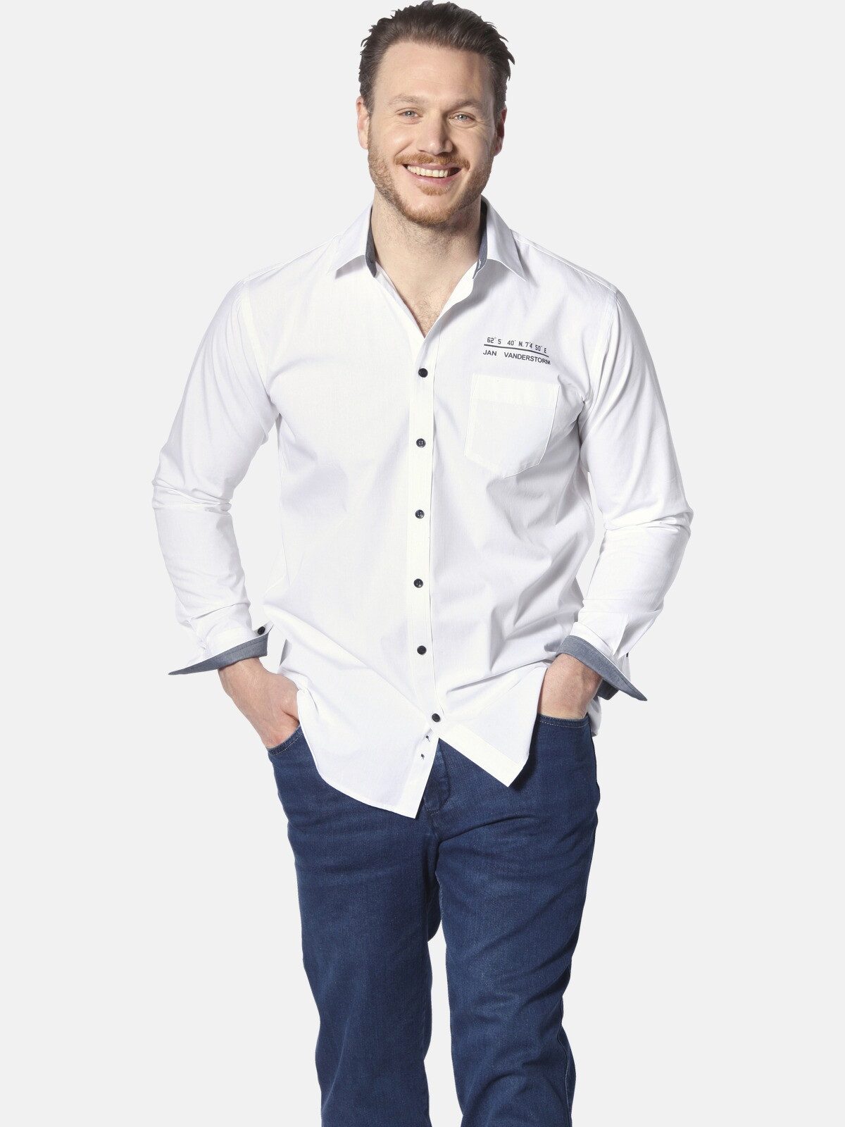 Jan Vanderstorm Langarmhemd ULFE in zwei Farben günstig online kaufen