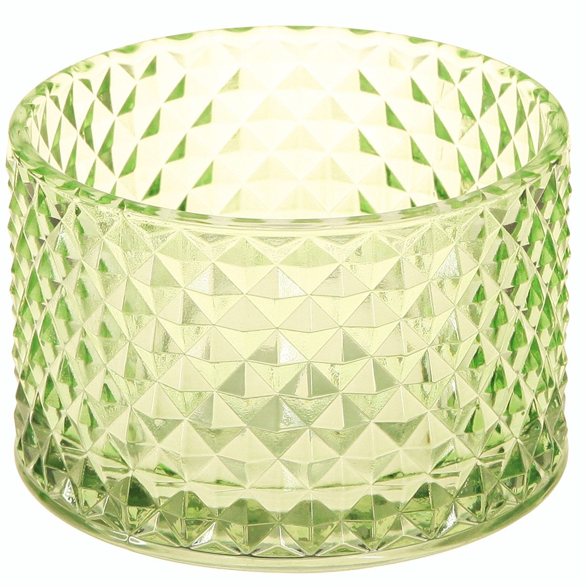 Florists Products Tischvase Dekoschale Glas Grün Retro Teelichthalter Ø10,5cm 2er Set, 2 Stück