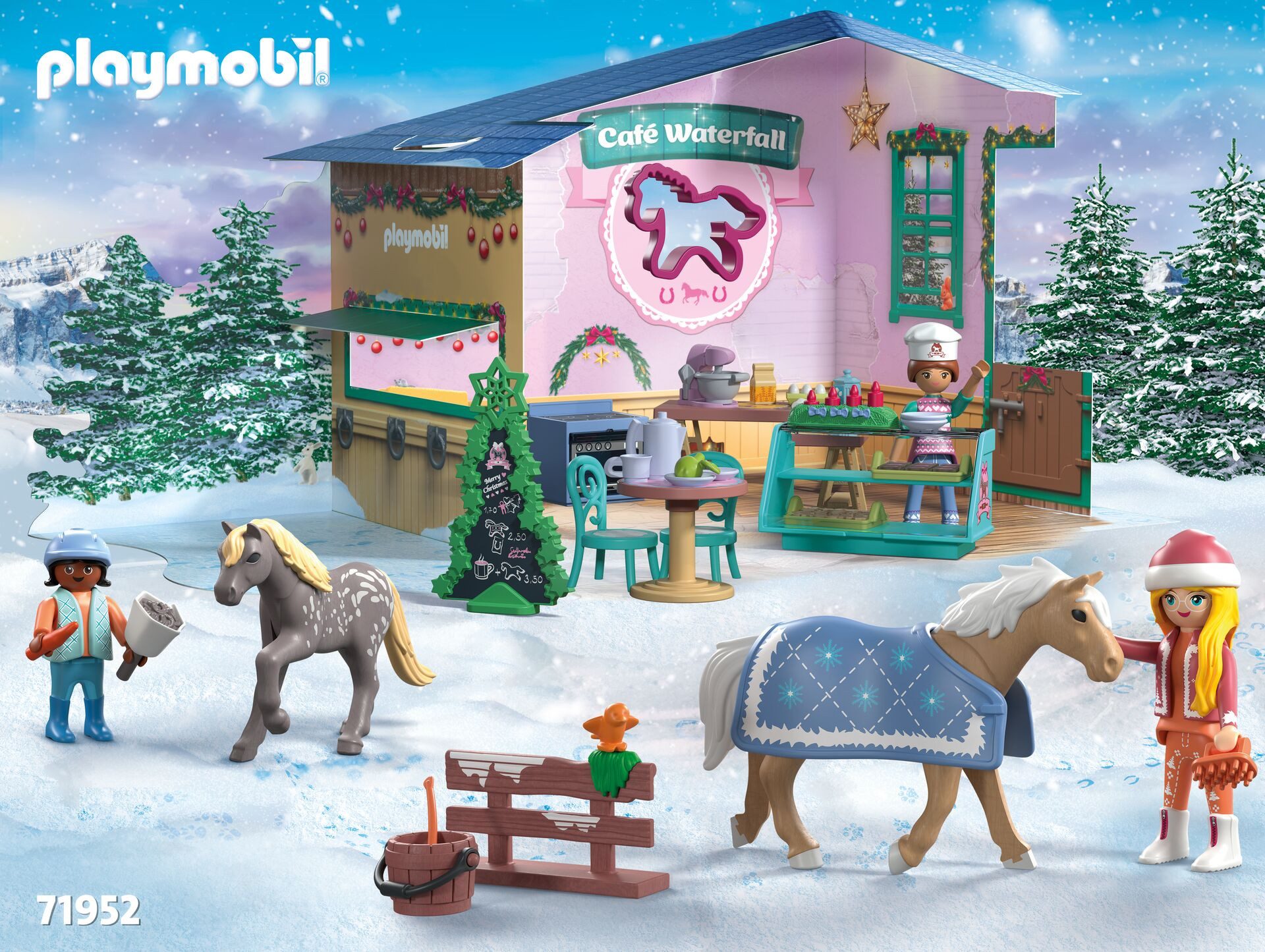 Playmobil® Spielzeug-Adventskalender Spielbausteine, Weihnachtsbacken Reitercafé (71952), Adventskalender, Made in Europe