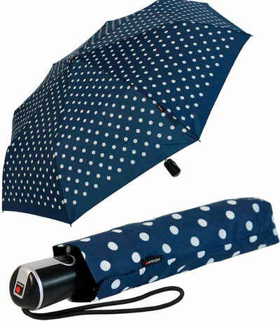 Knirps® Taschenregenschirm Large Duomatic mit Auf-Zu-Automatik - Polka Dots, der große, stabile Begleiter