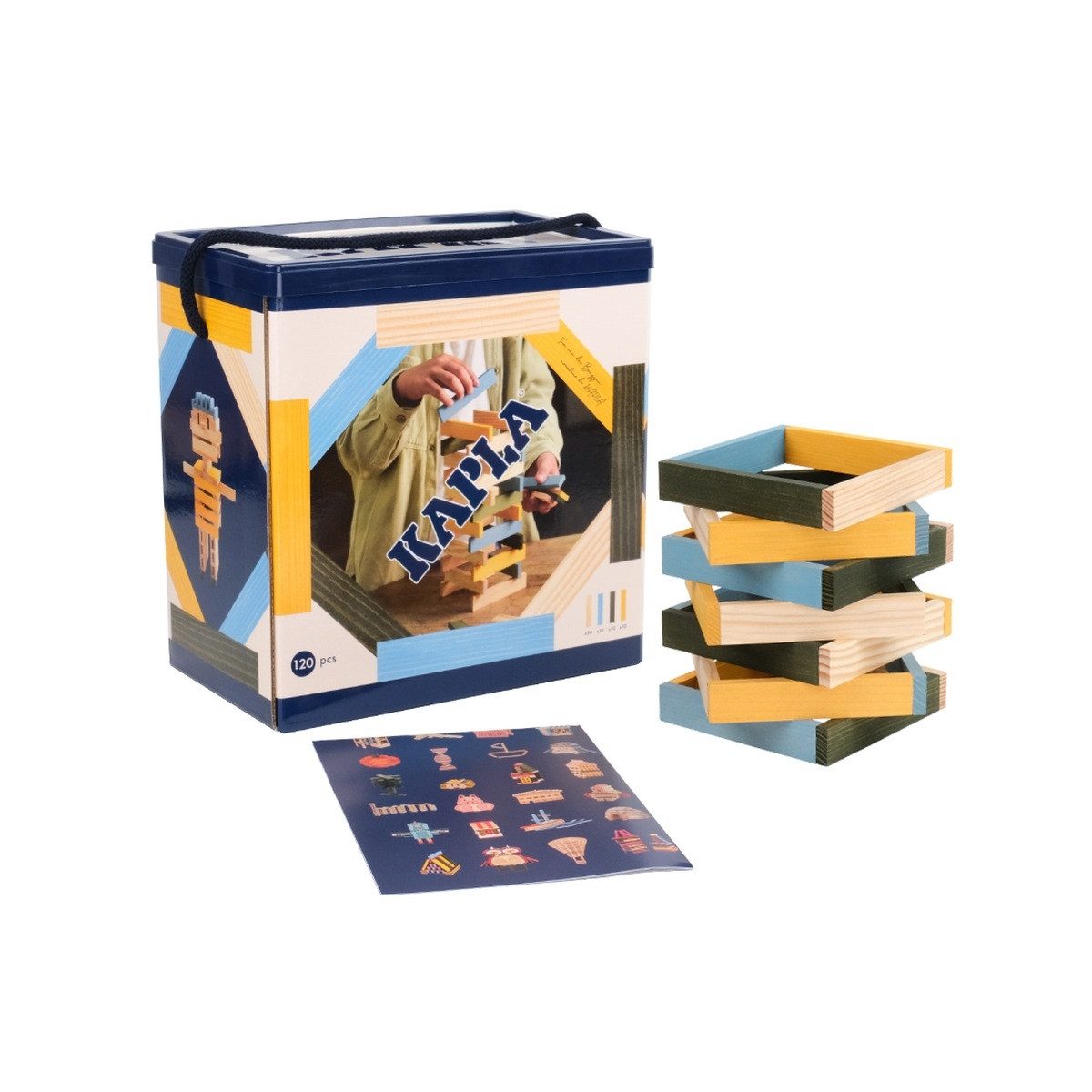 KAPLA® Holzbausteine Konstruktionsbausteine 120 Teile inkl. Ideenposter Spielbausteine