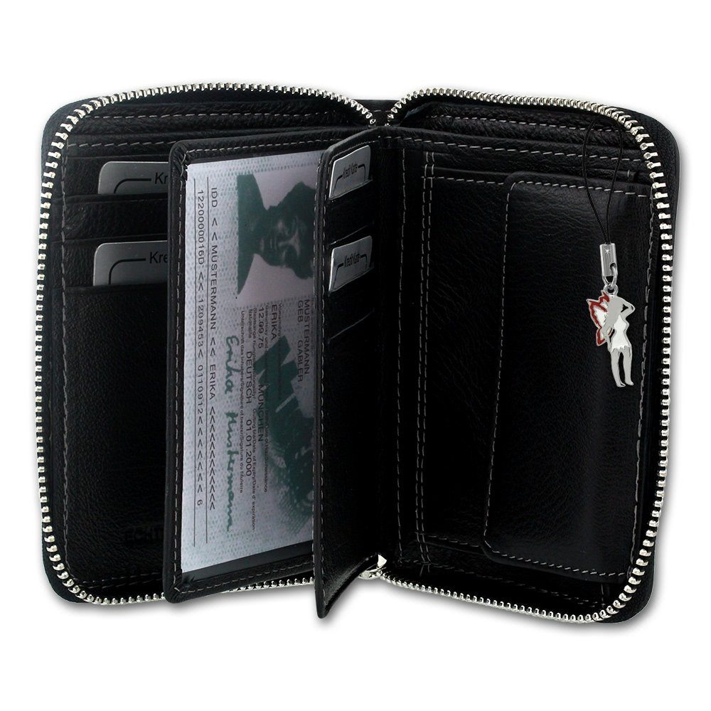 Wild Things Only !!! Geldbörse Wild Things Only RFID Blocker Herren (Portemonnaie, Portemonnaie), Herren Portemonnaie Echtleder Größe ca. 10cm, schwarz