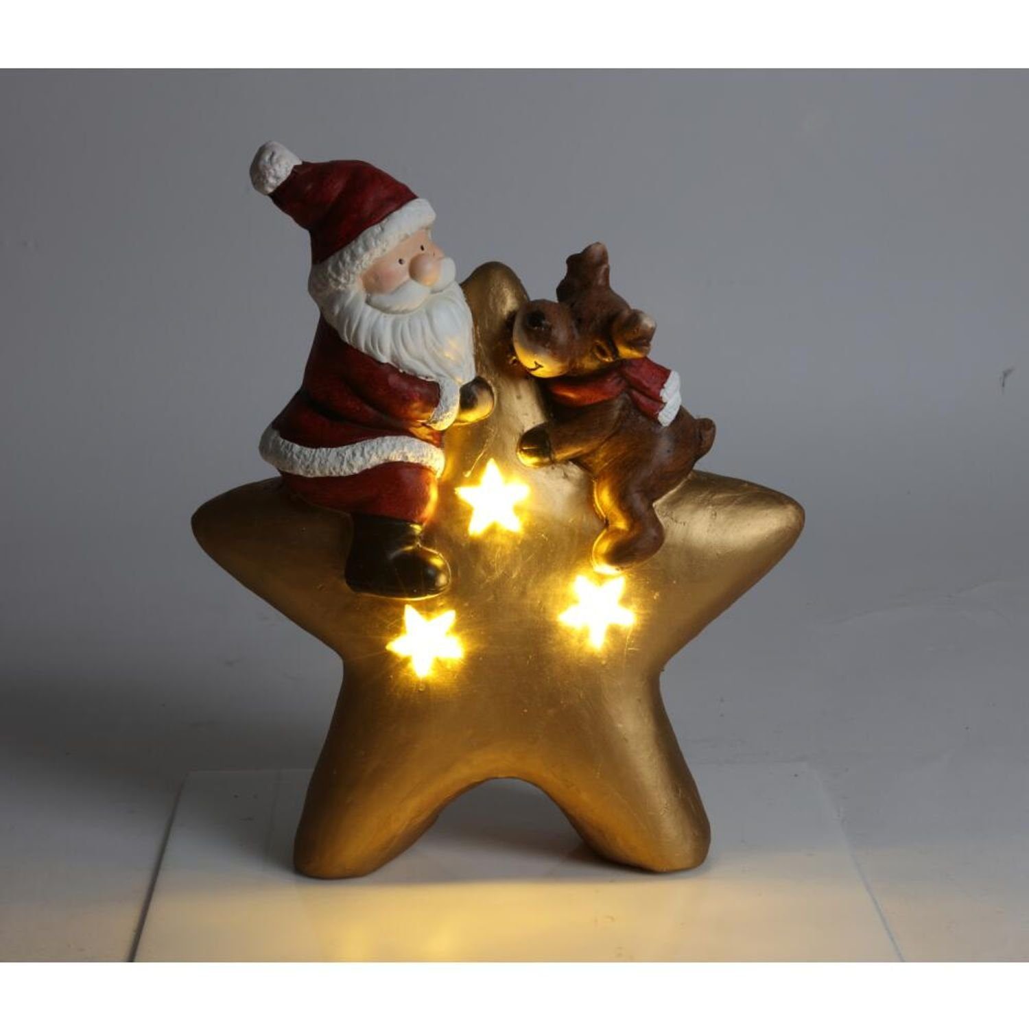 mit Dekofigur Kugelleuchte Weihnachtsmann BURI Rentier Stern Dekoration LED &
