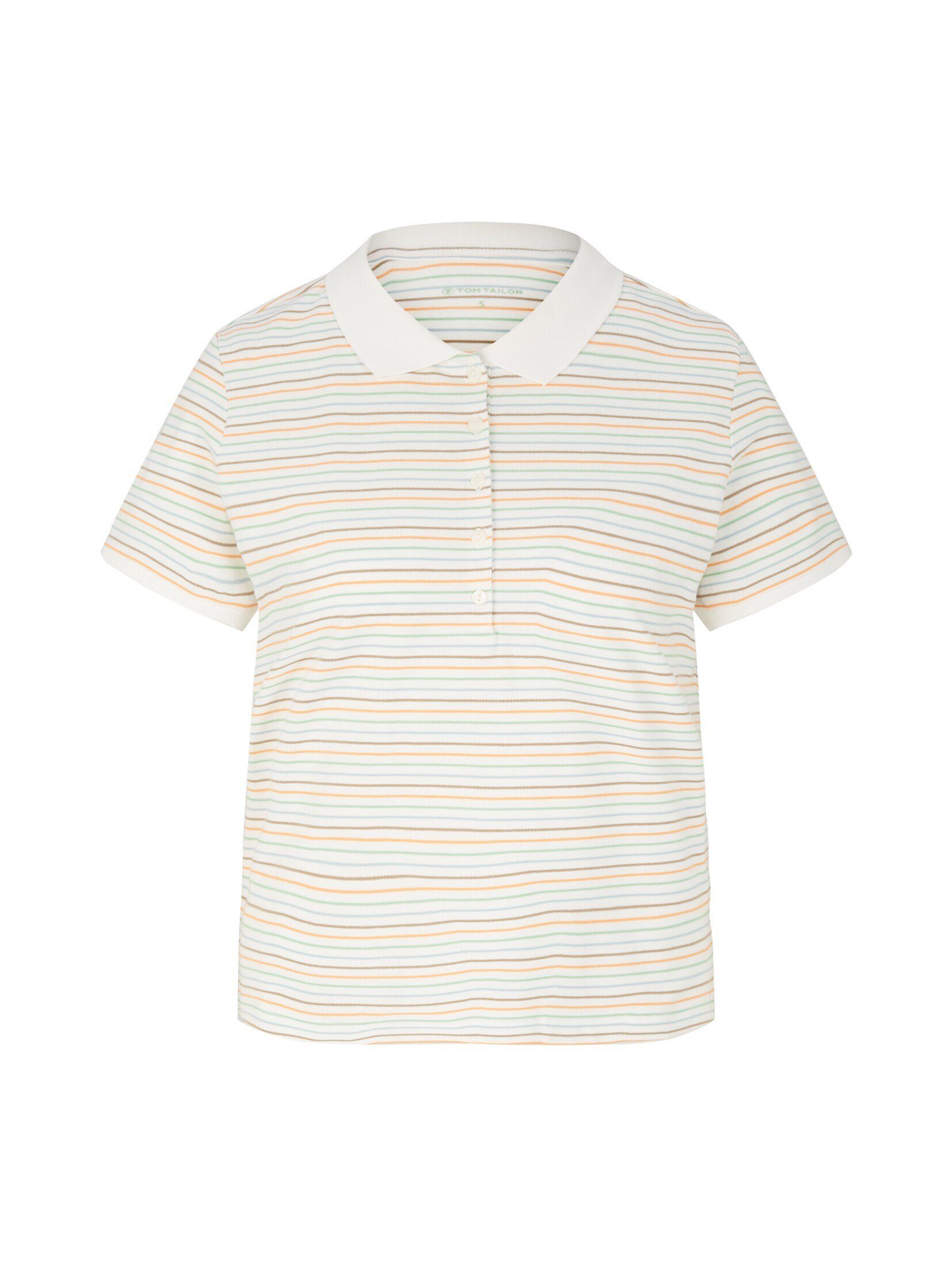 stripe Poloshirt orange TOM TAILOR Kurzarm-Poloshirt multicolor Gemustertes