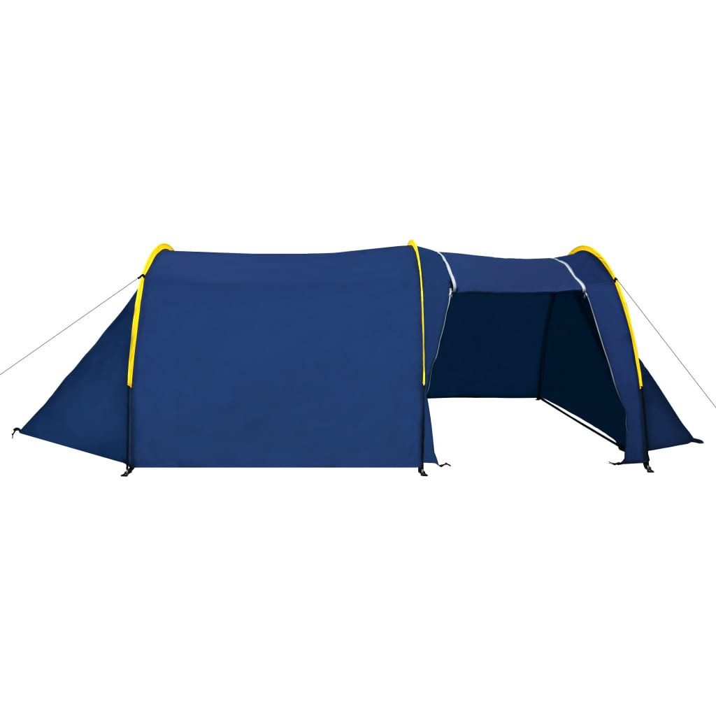 vidaXL Kuppelzelt Campingzelt 4 Personen Marineblau/Gelb, (4 tlg)