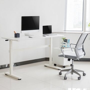 Ergo Office Schreibtisch ER-401, manuell höhenverstellbar 70 - 117 cm u. große Tischplatte