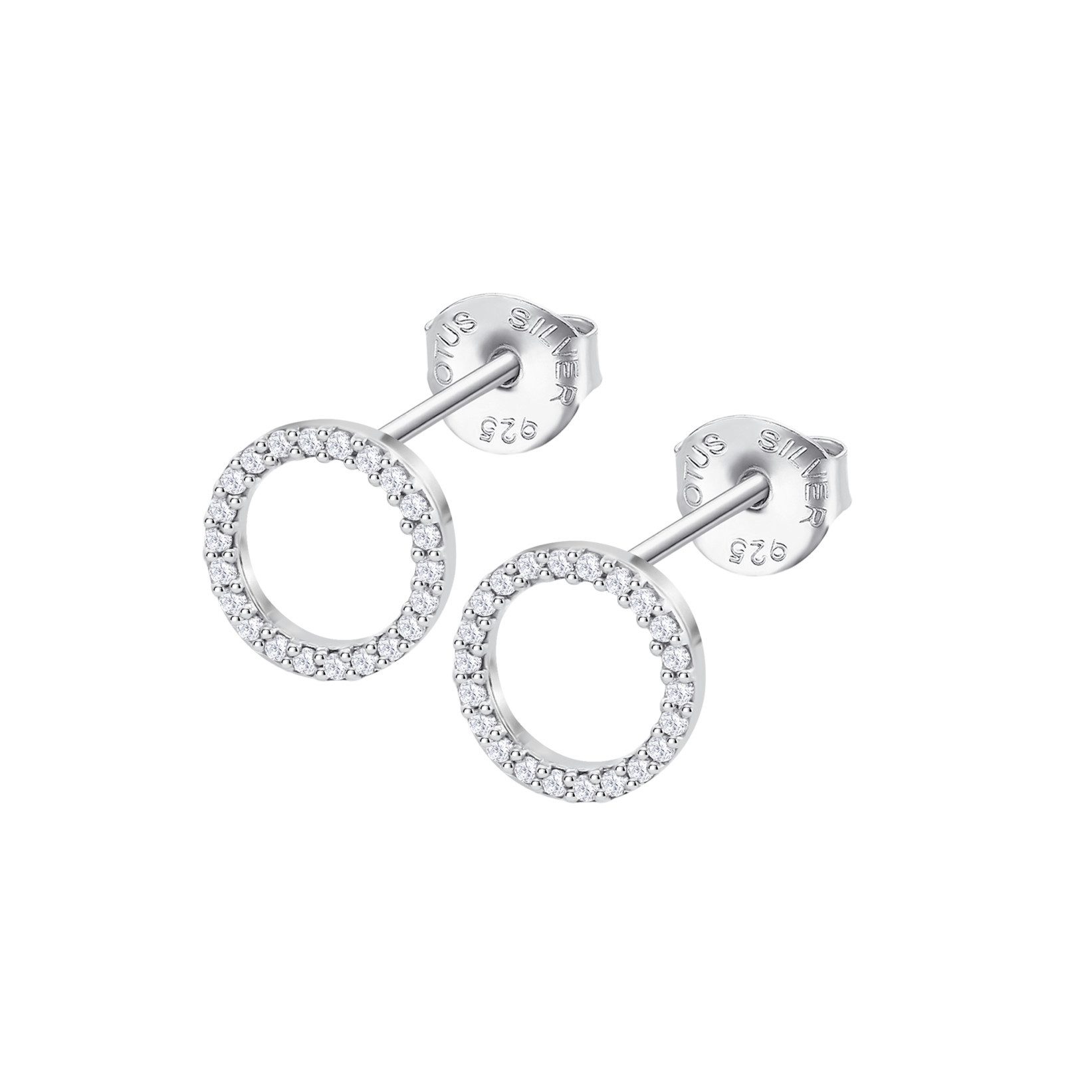 Lotus Paar Ohrstecker Silver Damen LP3671-4/1 Silber Kreis Zirkonia 9 mm
